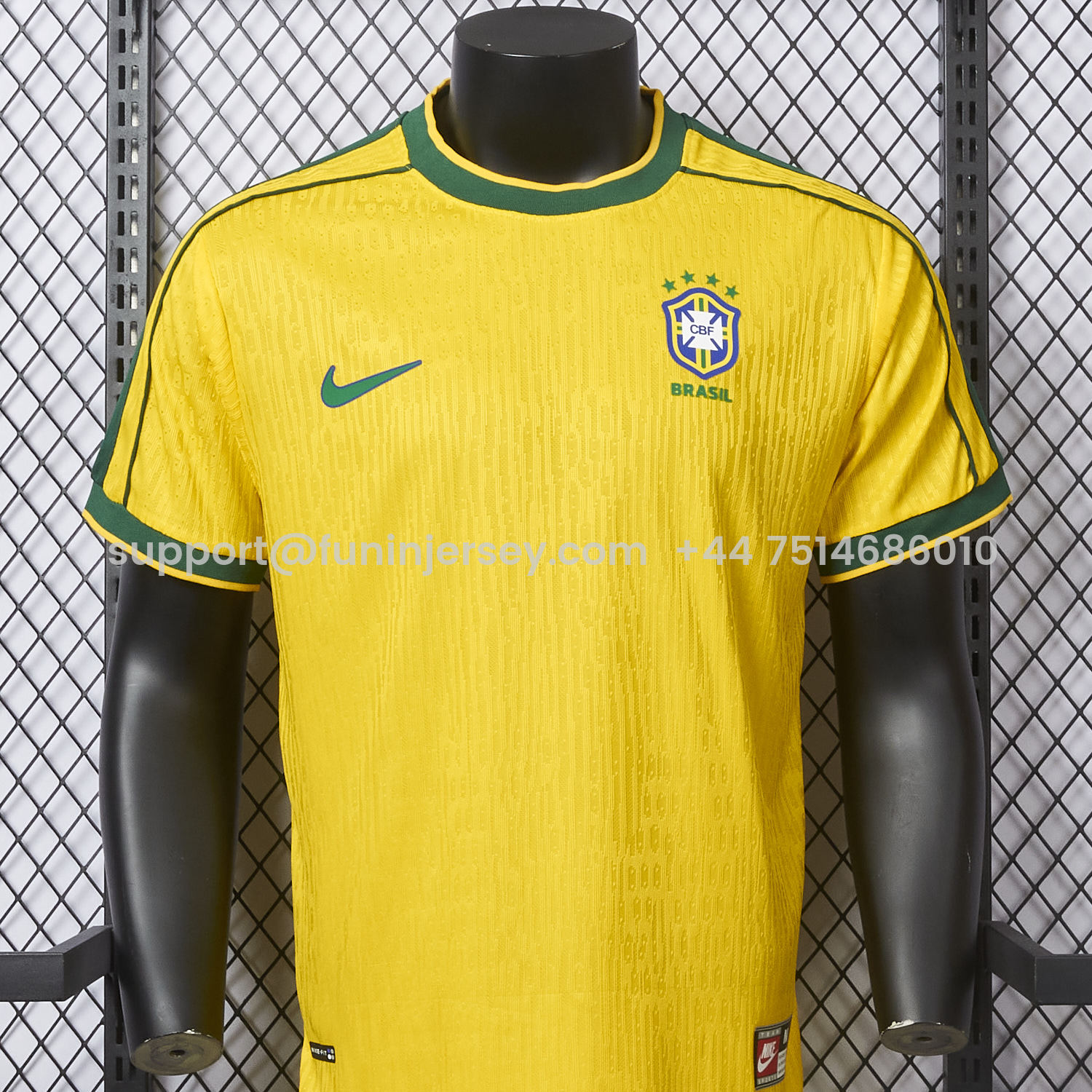 Funinjersey-Retro Brazil 1998 Home Jersey - Player Version