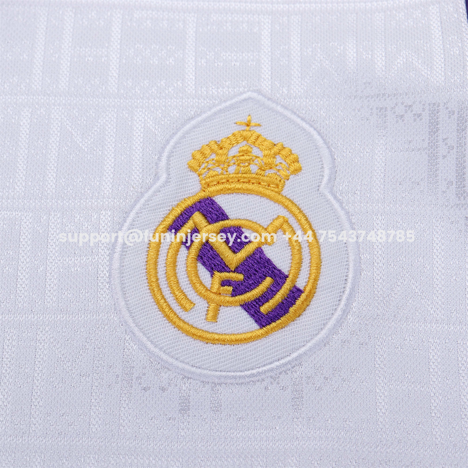 Funinjersey-Retro Real Madrid 1988-90 Home Kids Kit