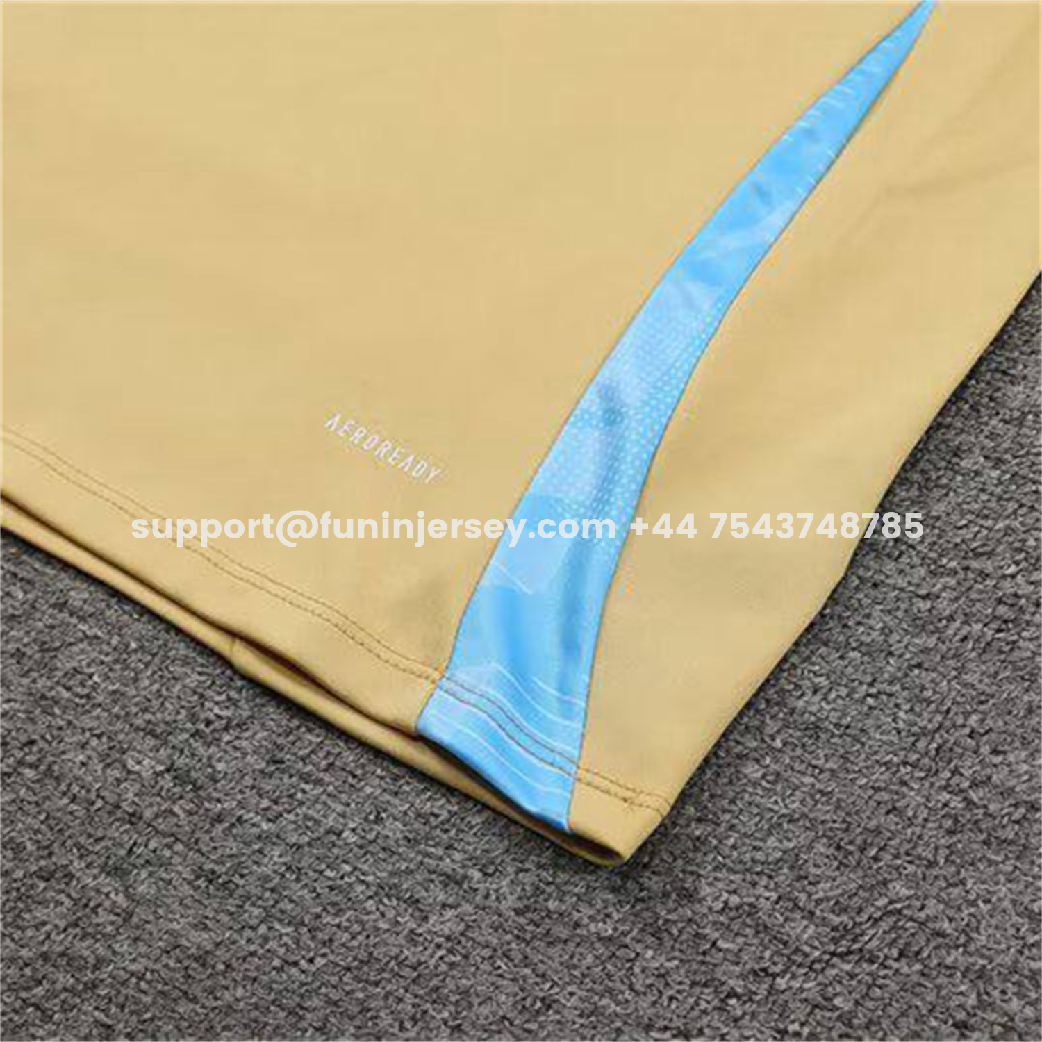 Funinjersey-Argentina 25-26 Long Sleeve Training Set - Gold Top and Grey Pants