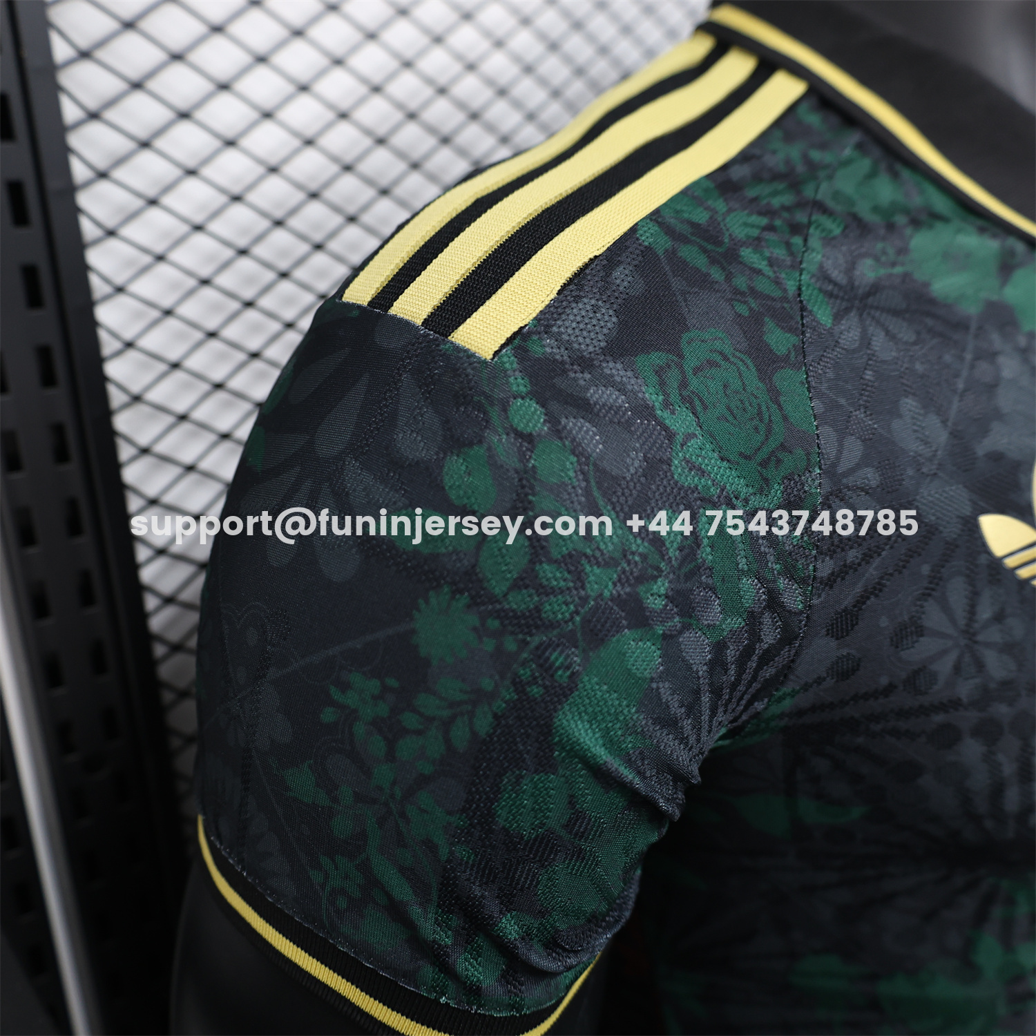 Funinjersey-Mexico 25-26 Black Polo Jersey with Red and Green Floral Pattern - Player Version