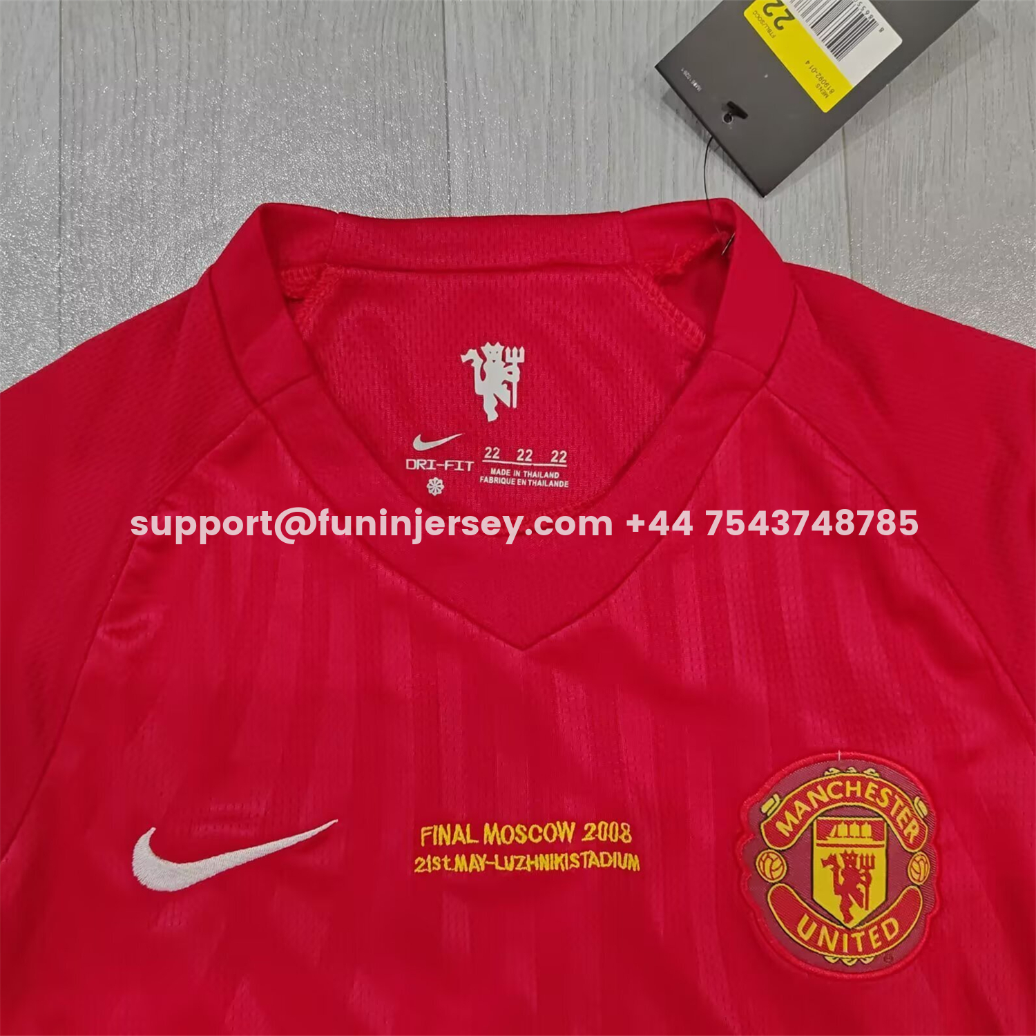 Funinjersey-Retro Manchester United 2007-08 Home Long Sleeves Kids Kit