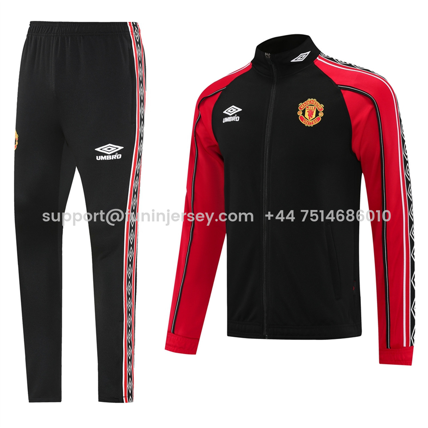 Funinjersey-Manchester United 25-26 Throwback 98-99 Style Jacket Training Tracksuit - Black