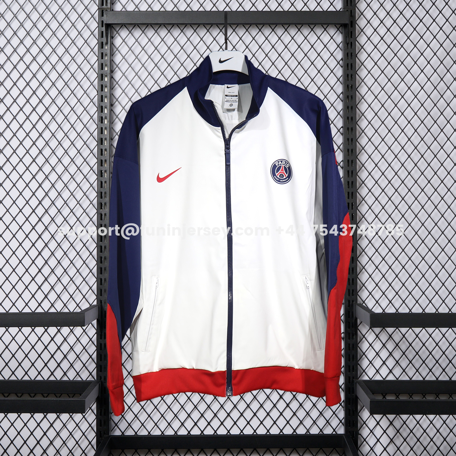 Funinjersey-Paris Saint-Germain PSG 25-26 Throwback Windbreaker Jacket - White