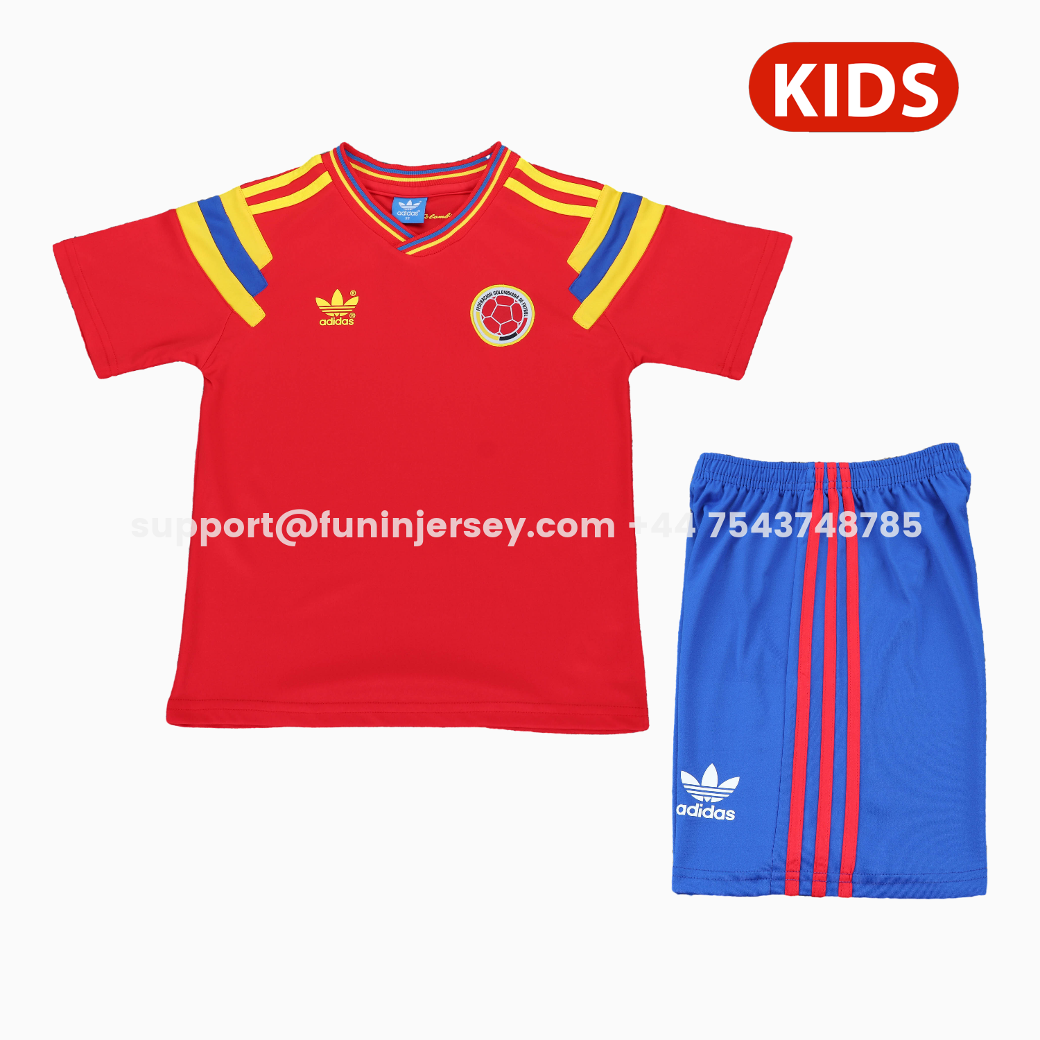 Funinjersey-Retro Colombia 1990 Away Kids Kit