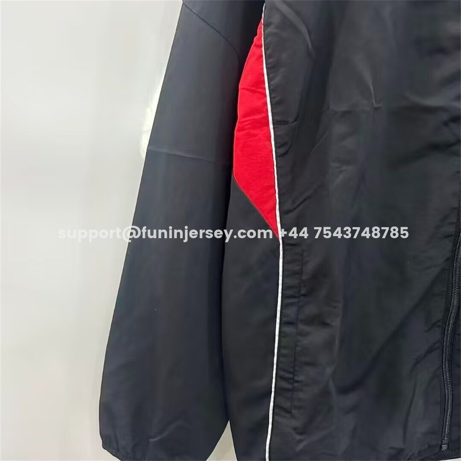 Funinjersey-River Plate 25-26 Training Windbreaker Jacket - Black With Red
