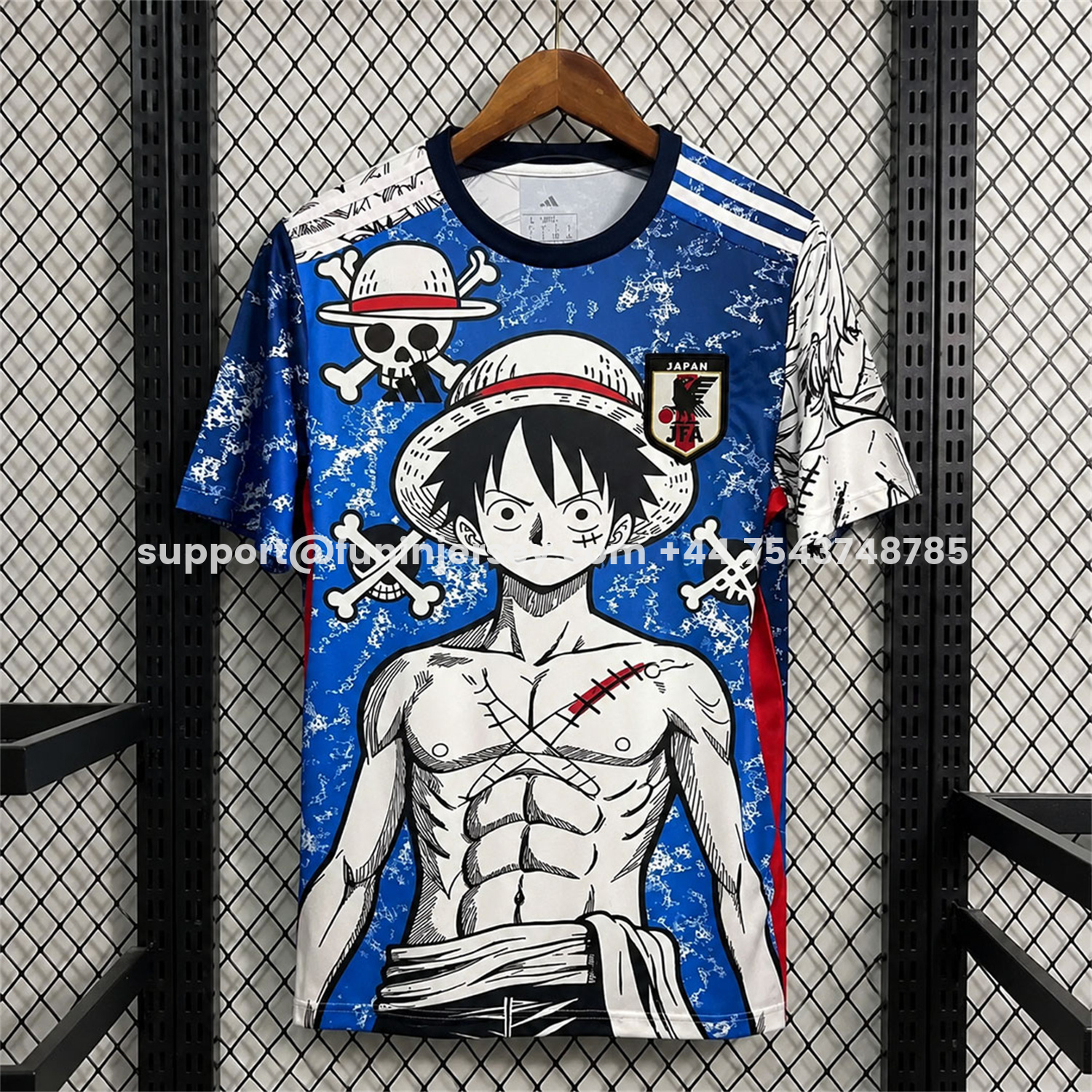 Funinjersey-Japan 2026 Scar Luffy Blue White Special Jersey - Fans Version