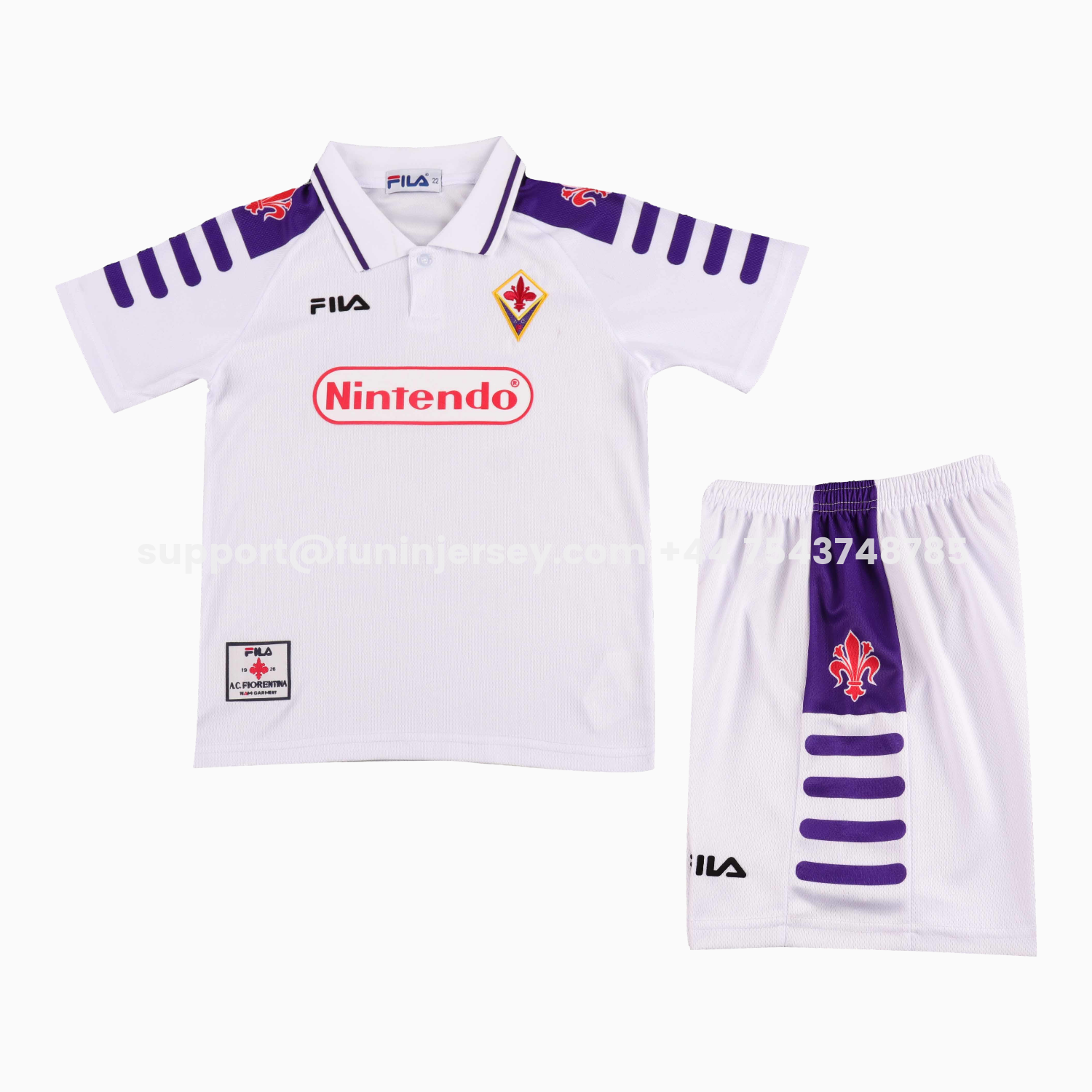 Funinjersey-Retro Fiorentina 1998-99 Away Kids Kit