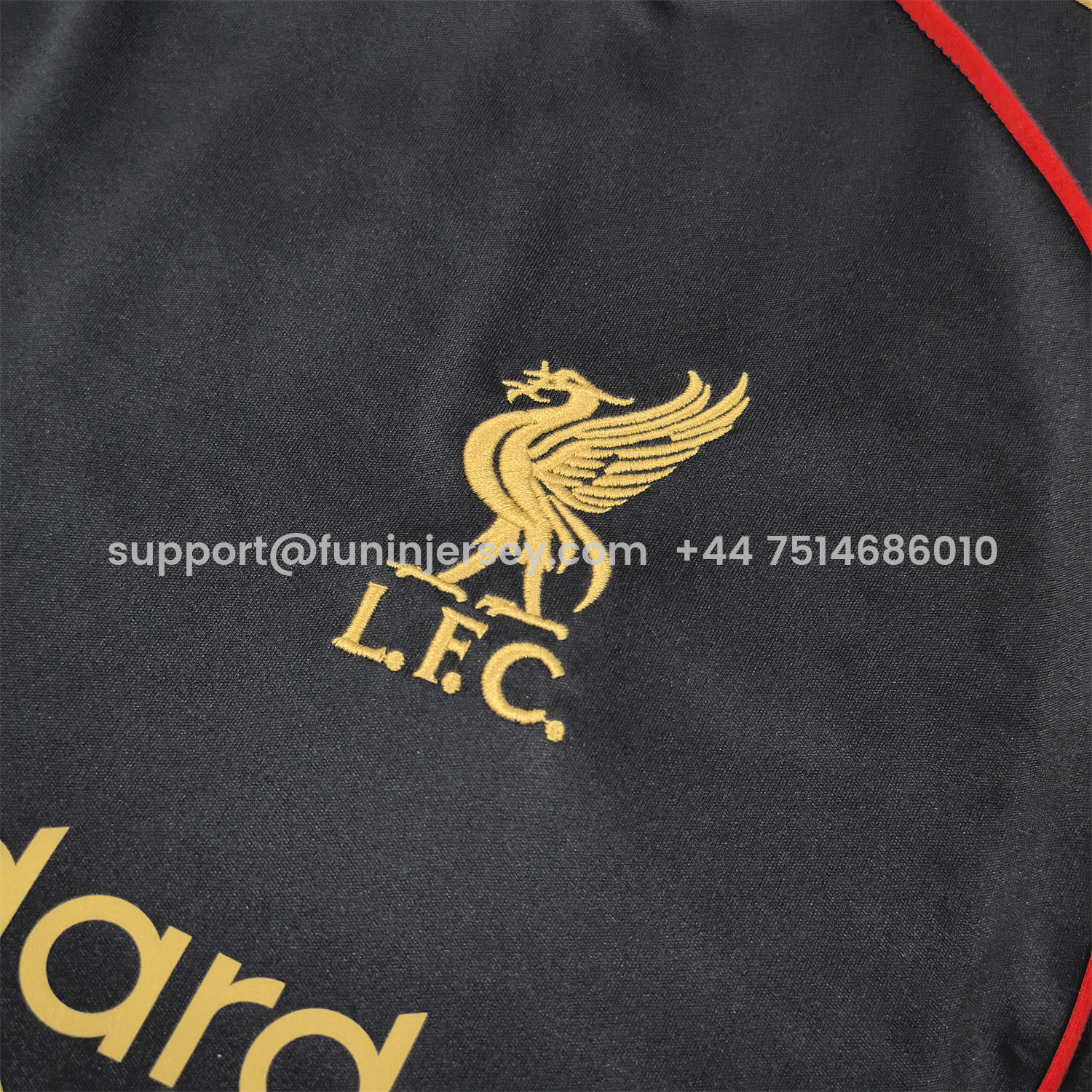 Funinjersey-Liver.pool 25-26 Black Gold Special Jersey with Red Lines - Fans Version