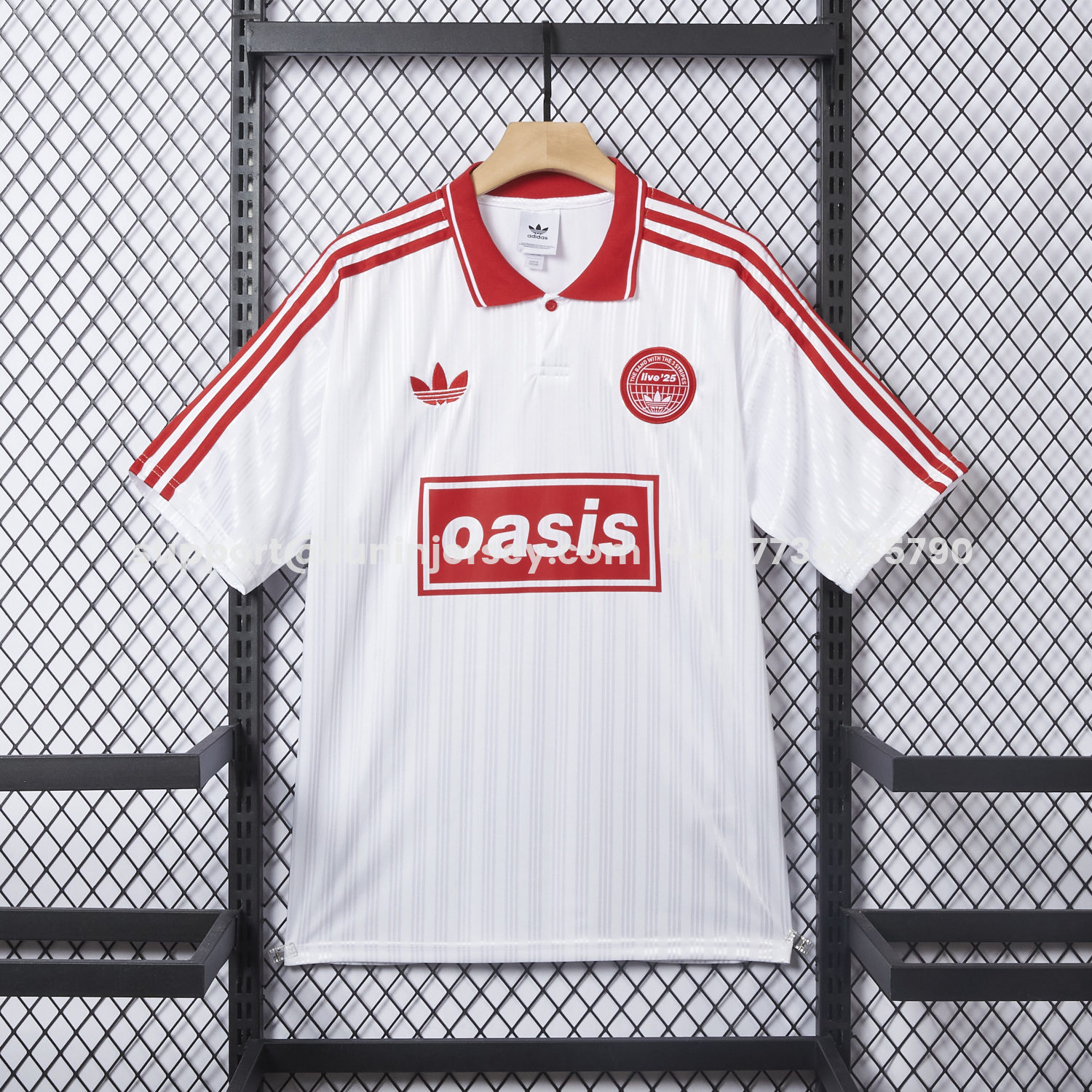 Funinjersey-Bohemian 25-26 Oasis Originals Tour White And Red Jersey With Number 25 - Fans Version