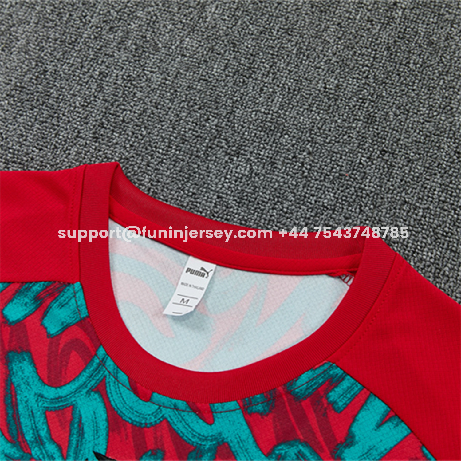 Funinjersey-Portugal 2026 Short-Sleeve Training Set - Red And Turquoise With A Swirling Pattern Top & Pants