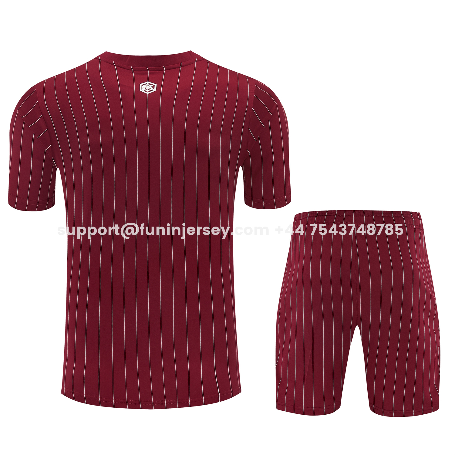 Funinjersey-Arsenal 25-26 Retro Style Short-Sleeve Training Set - Dark Red With White Stripes Top & Pants