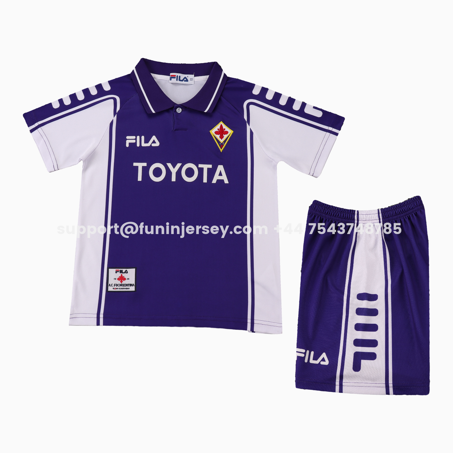Funinjersey-Retro Fiorentina 1999-00 Home Kids Kit