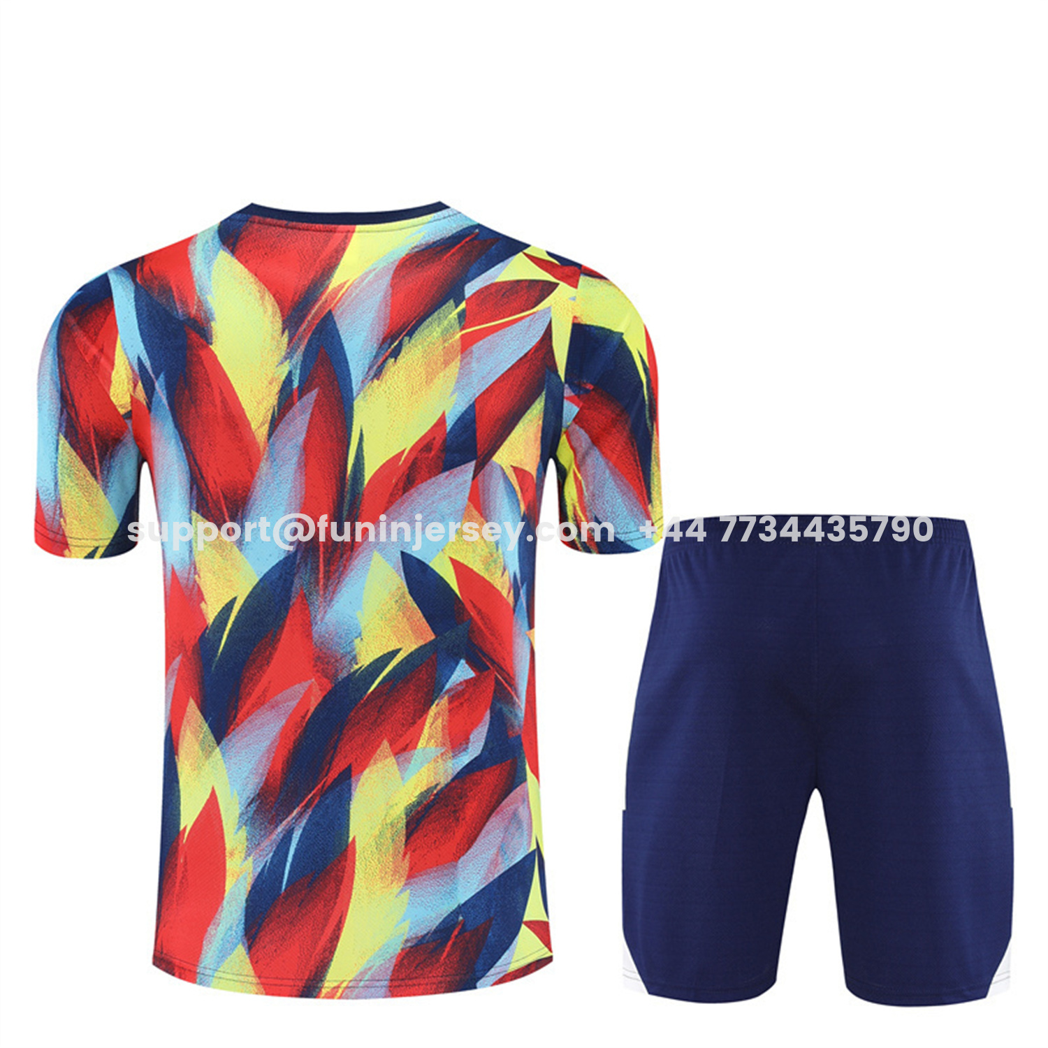 Funinjersey-Arsenal 25-26 Short-Sleeve Training Set - Colorful Camouflage Top & Blue Shorts
