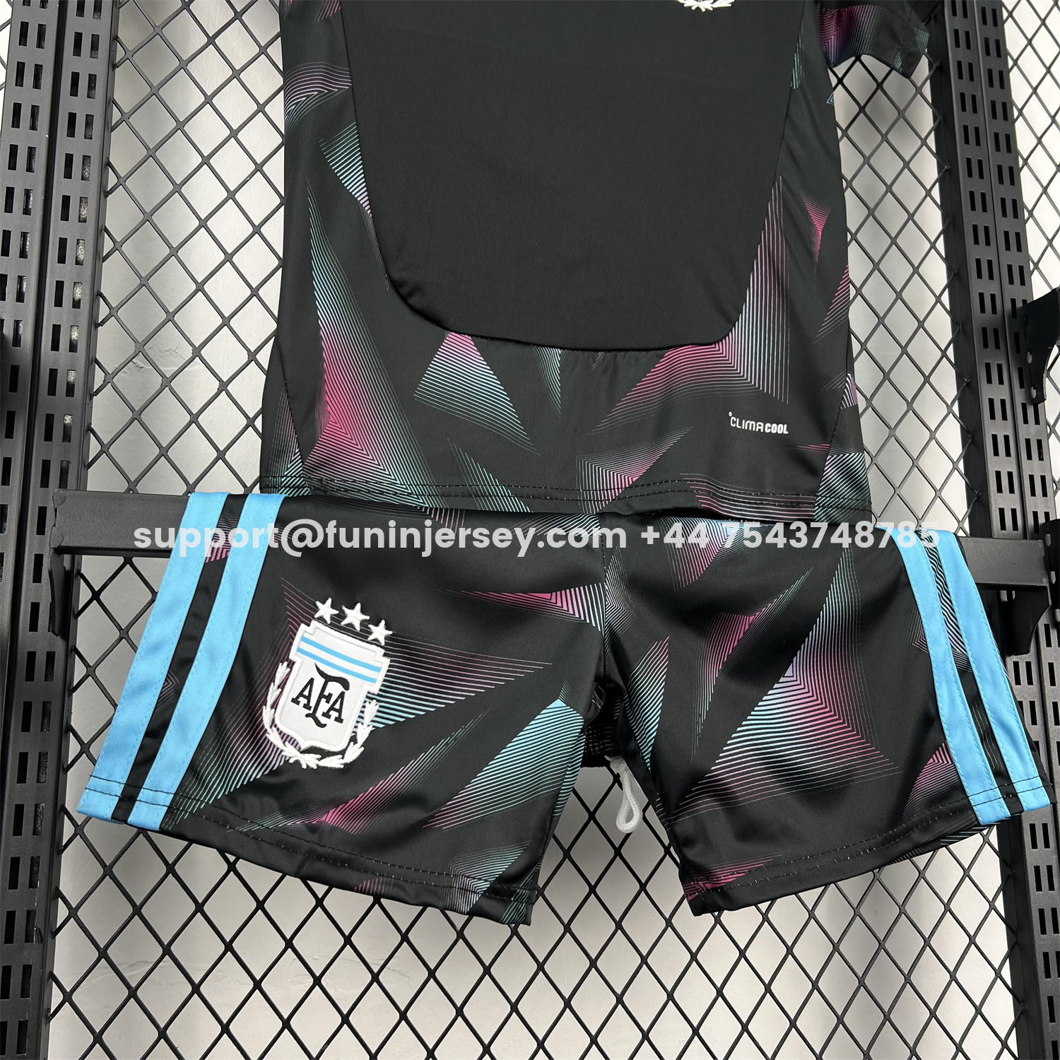 Funinjersey-Argentina 2026 Goalkeeper Black Without Chest Patch Kids Kit
