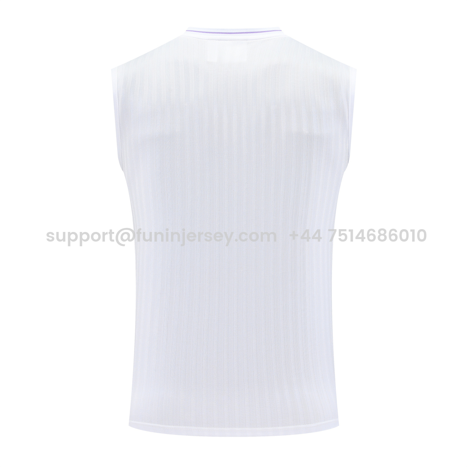 Funinjersey-Real Madrid 25-26 Vest Training Set - Pure White Vest & Purple Shorts