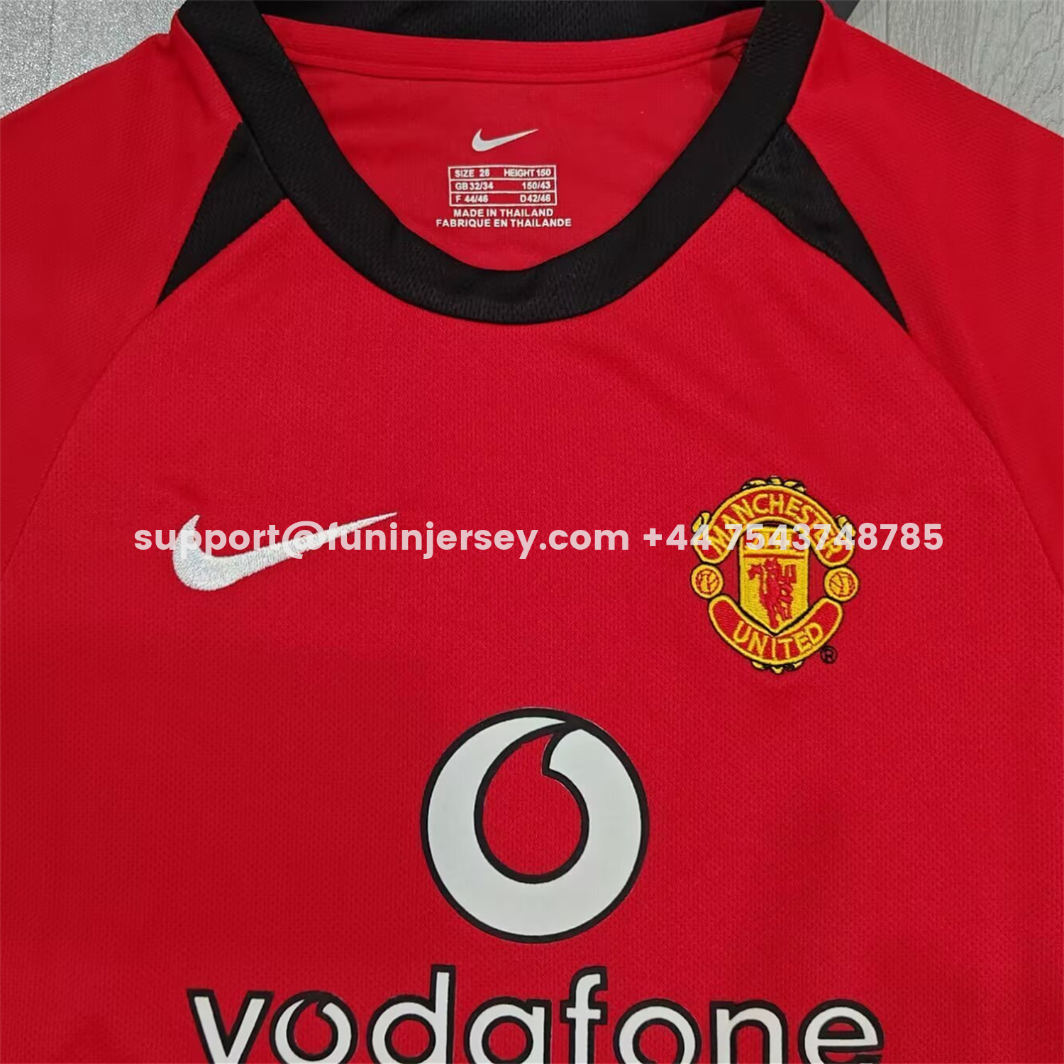 Funinjersey-Retro Manchester United 2002-04 Home Kids Kit