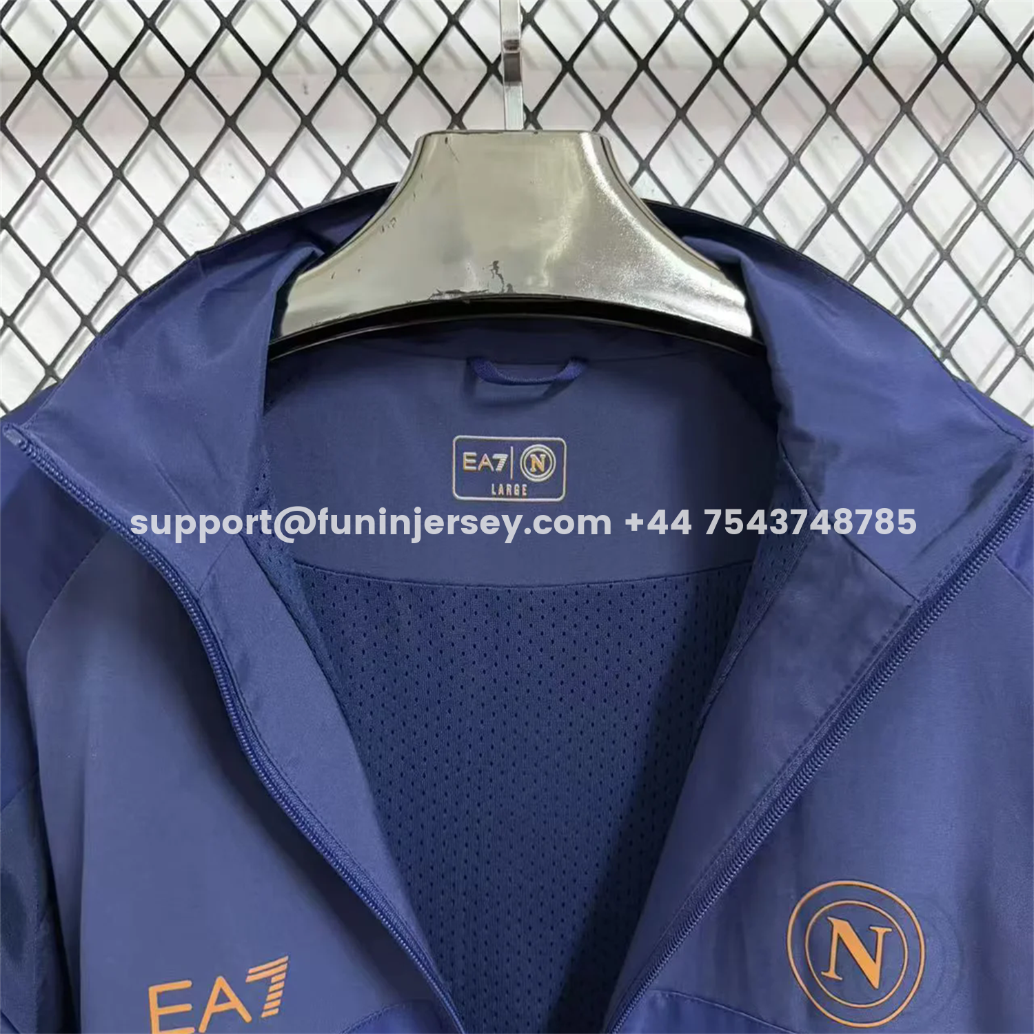 Funinjersey-Napoli 25-26 Cocacola Windbreaker Jacket - Dark Blue