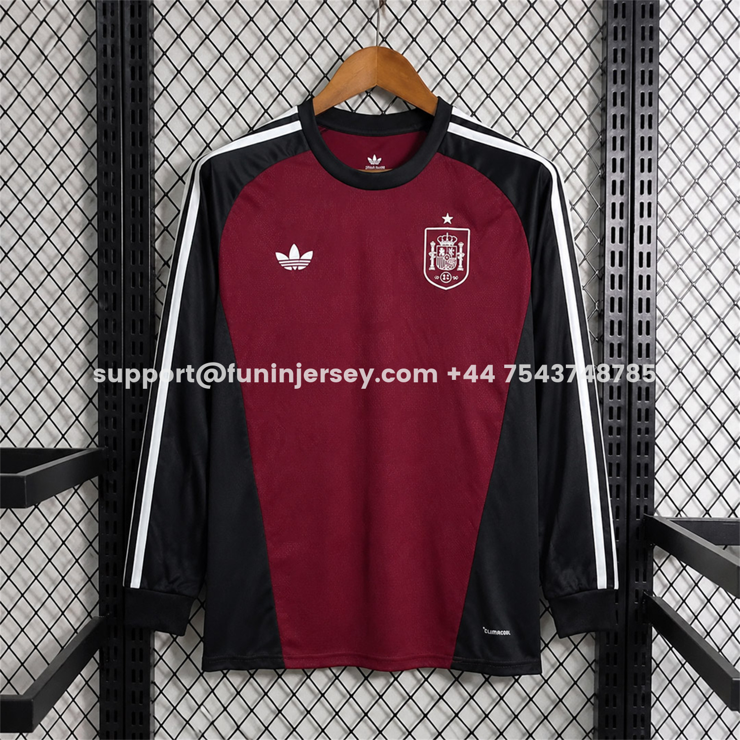 Funinjersey-Spain 2026 Wine Red Long Sleeves Goalkeeper Jersey - Fans Version
