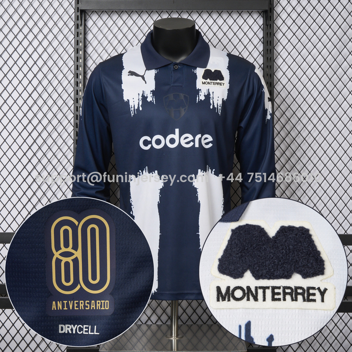 Funinjersey-Rayados Monterrey 25-26 80th Anniversary Long Sleeves Special Edition Jersey