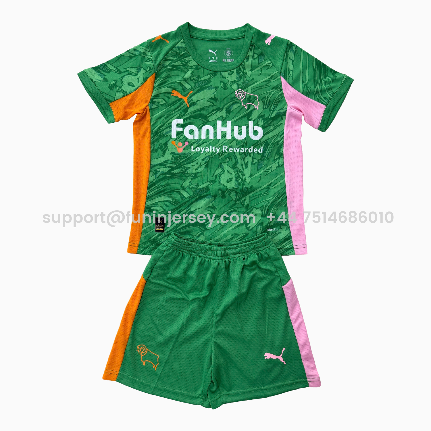 Funinjersey-Derby County 25-26 Green Goalkeeper Men's Adult Jersey Set - Fans Version