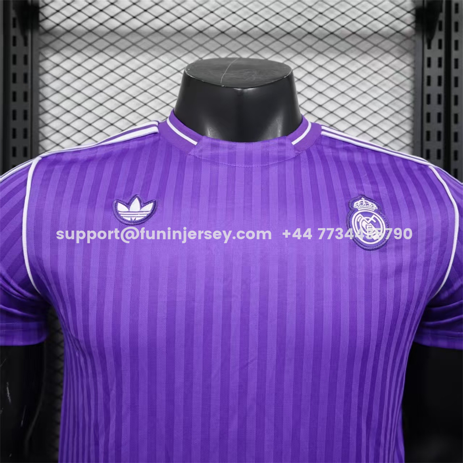 Funinjersey-Real Madrid 25-26 Icon Range Trefoil Purple Travel Jersey - Player Version