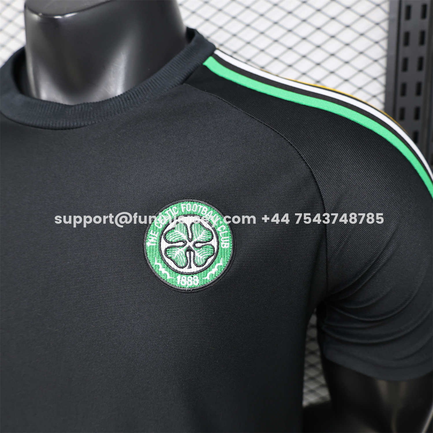 Funinjersey-Celtic 25-26 Retro Style Casual Black Jersey - Player Version