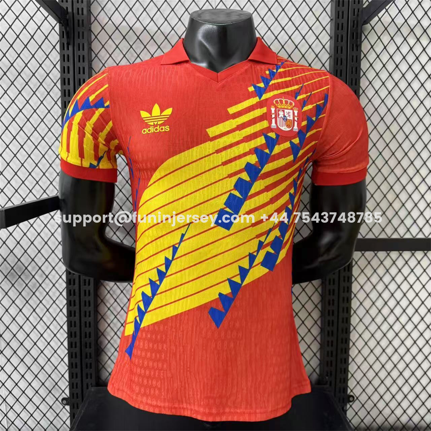 Funinjersey-Spain 2026 Blue-Yellow Stripes Red Special Jersey - Player Version