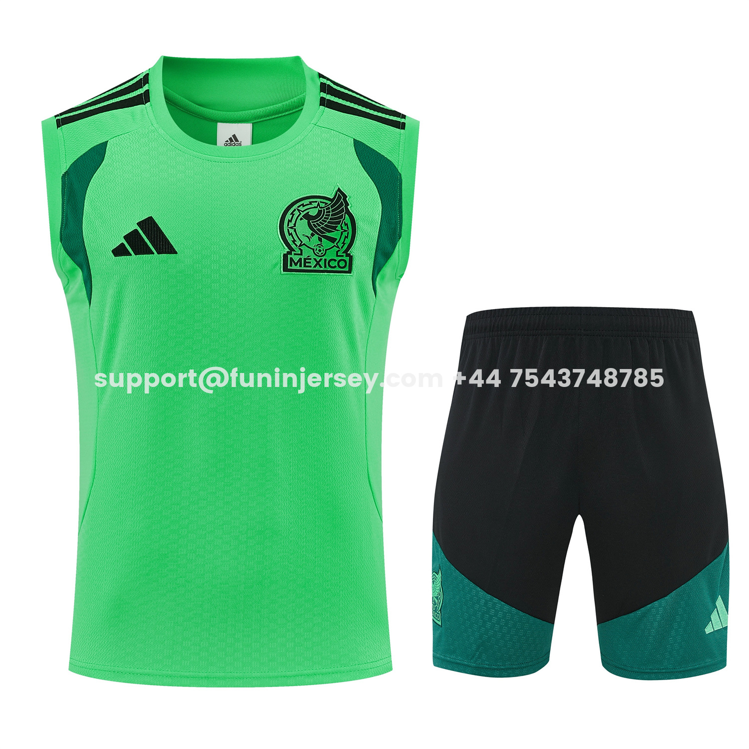 Funinjersey-Mexico 2026 Vest Training Set - Green Vest and Black Shorts