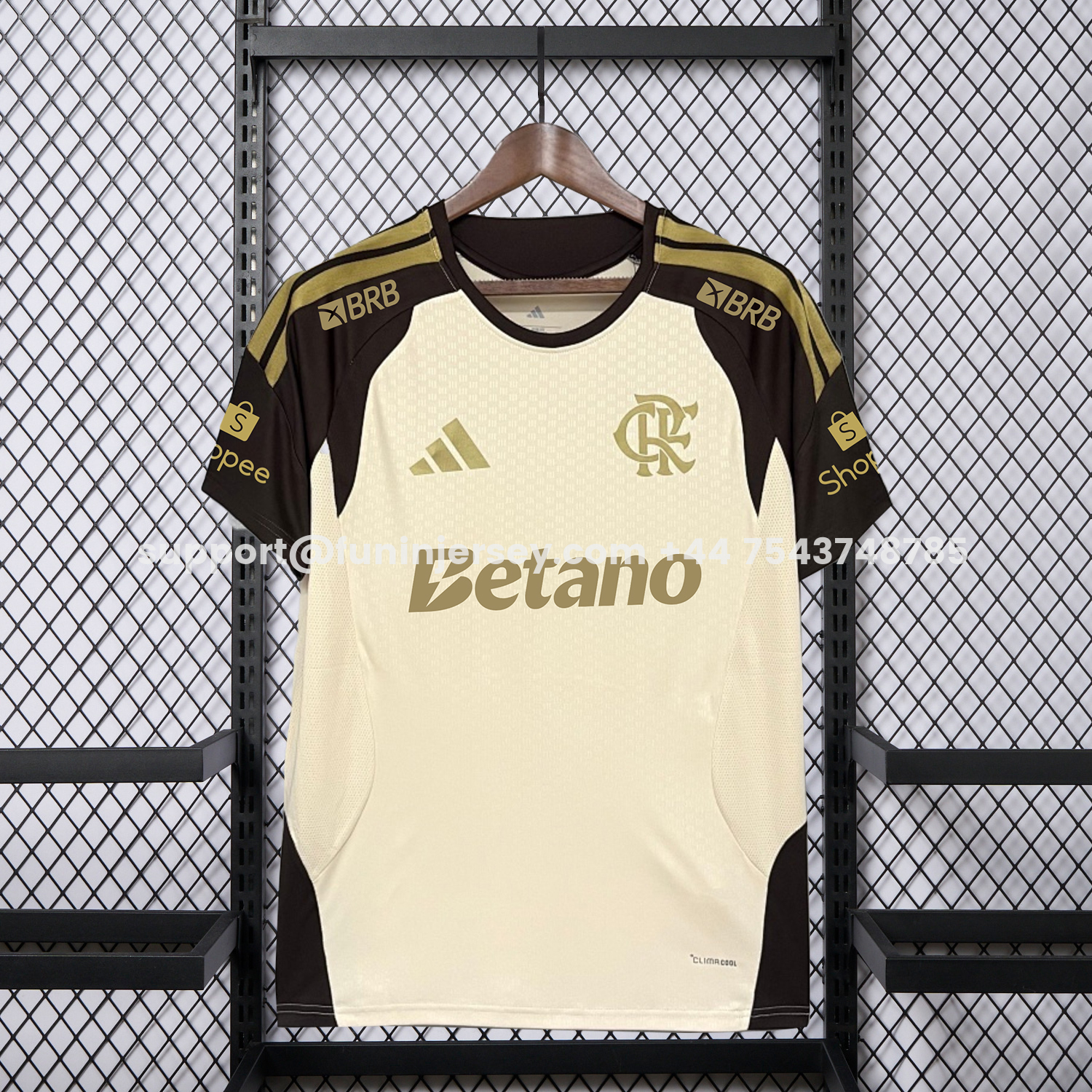 Funinjersey-Flamengo 25-26 Cream Black Special Jersey With All Sponsors - Fans Version