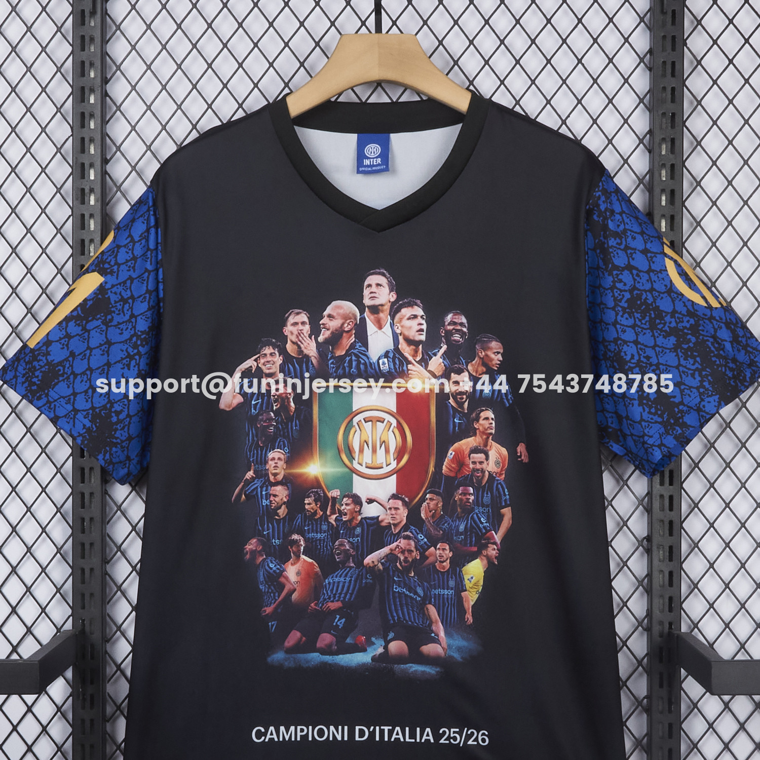 Funinjersey-Inter Milan 2026 Serie A Champions Commemorative Black T-Shirt