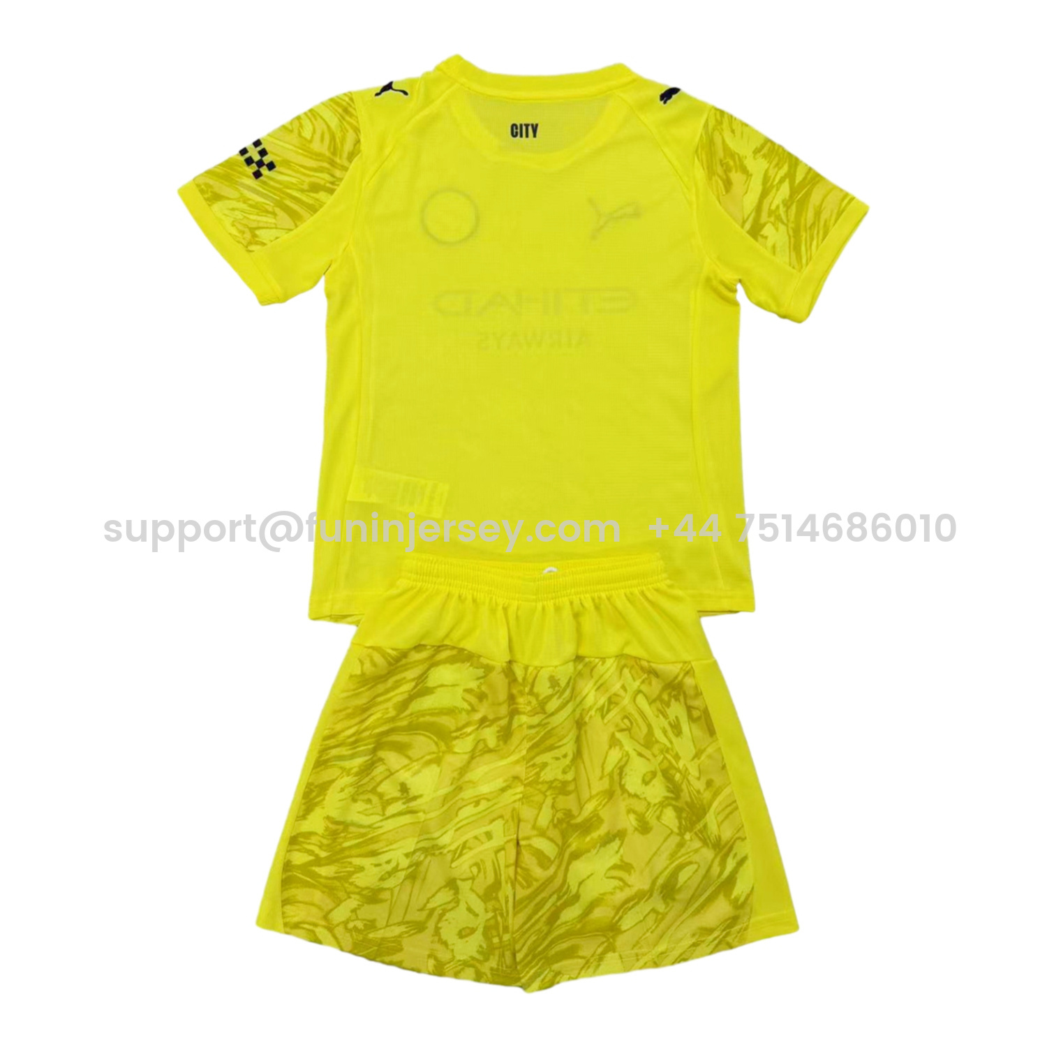 Funinjersey-Manchester City 25-26 Yellow Goalkeeper Men's Adult Jersey Set - Fans Version
