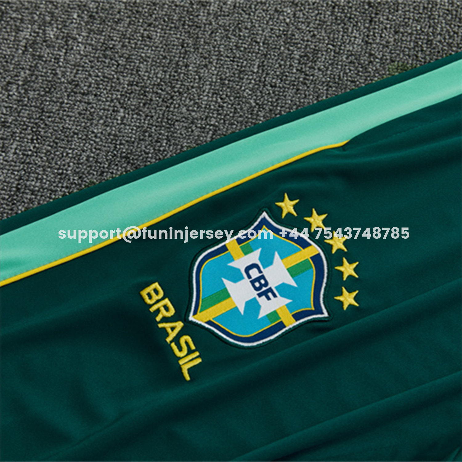 Funinjersey-Brazil 2026 Kids Long Sleeve Training Set - Sky Blue Top & Dark Green Pants