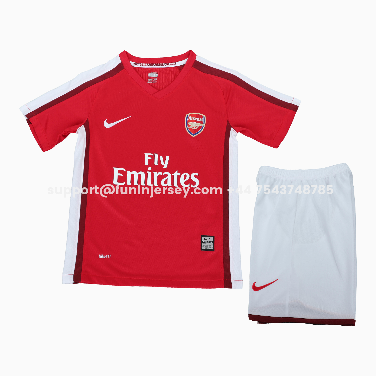 Funinjersey-Retro Arsenal 2008-10 Home Kids Kit