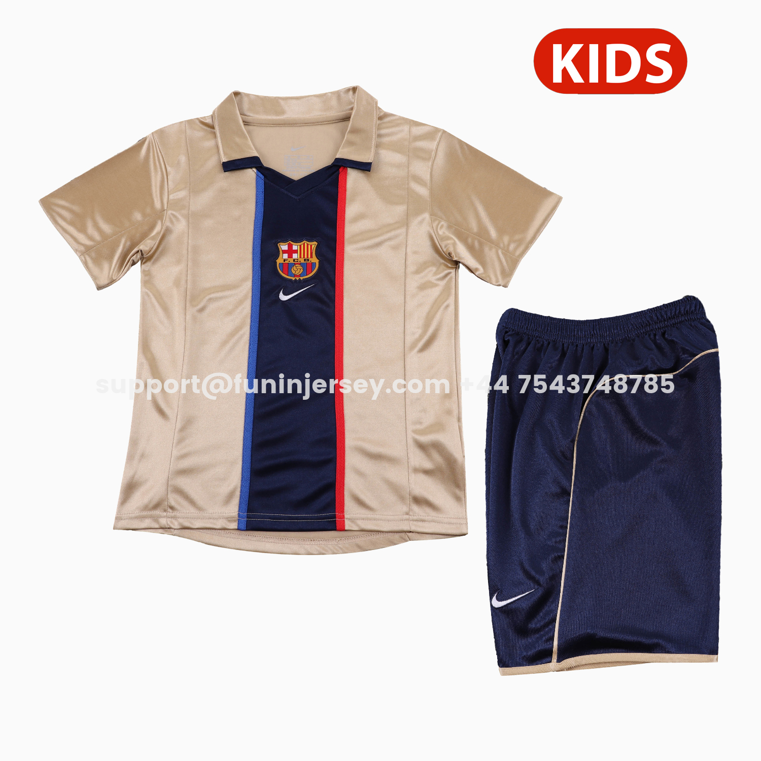 Funinjersey-Retro Barcelona 2001-02 Away Kids Kit