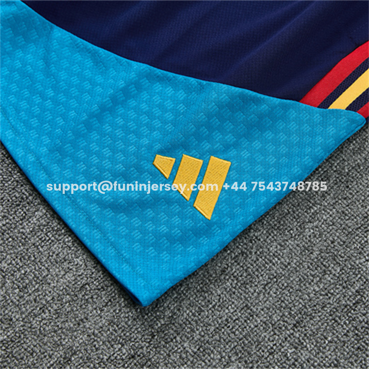 Funinjersey-Spain 2026 Kids Short-Sleeve Training Set - Royal Blue And Yellow Top & Royal Blue Shorts