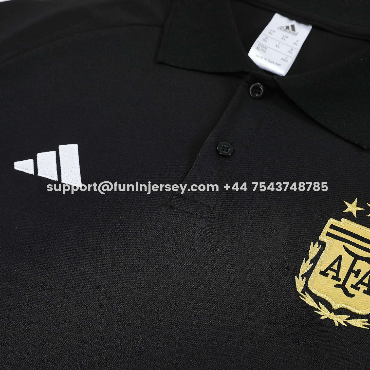 Funinjersey-Argentina 2026 POLO Short-Sleeve Training Set - Black Top & Black Shorts