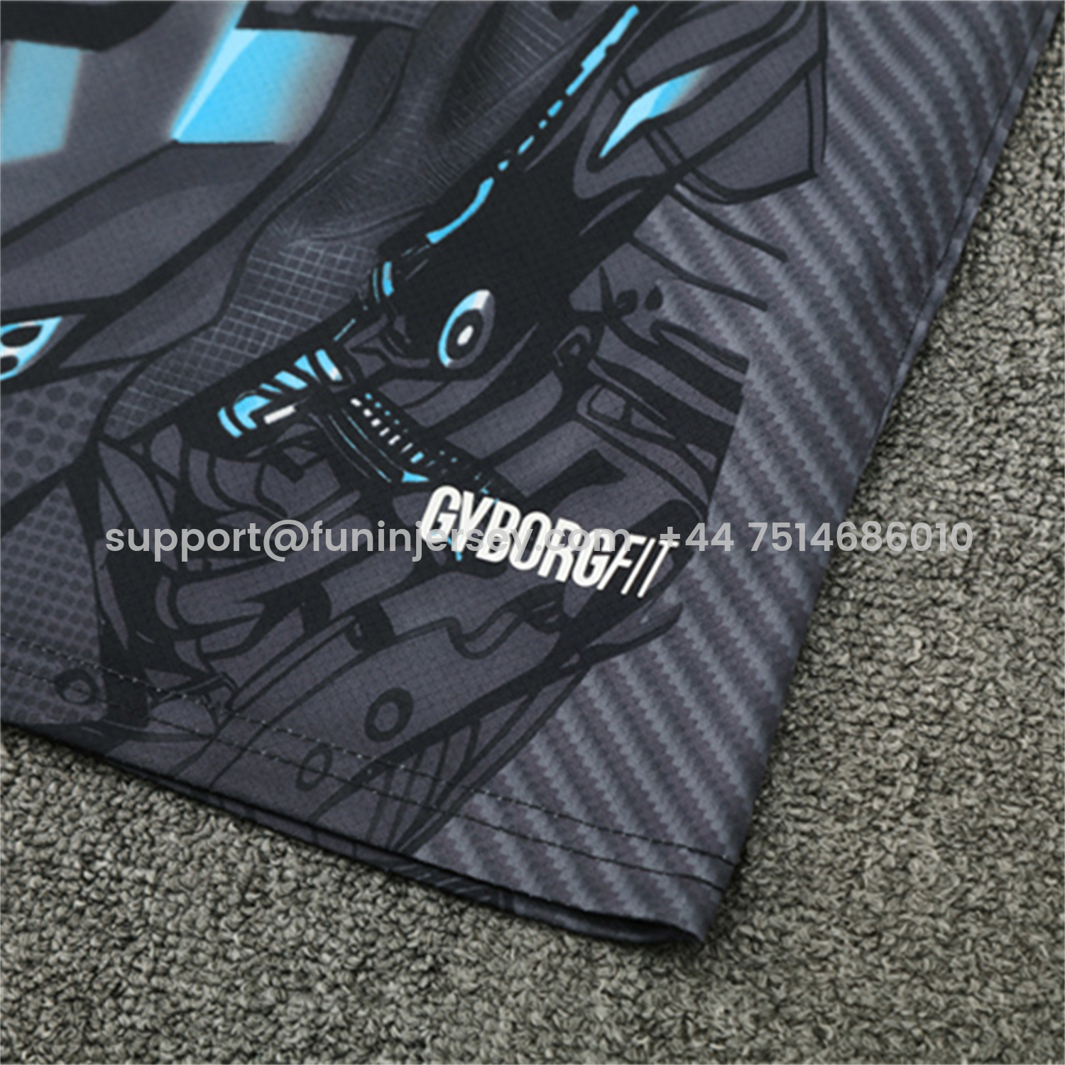 Funinjersey-Napoli 25-26 Short-Sleeve Training Set - Gray Mecha Top & Black Shorts