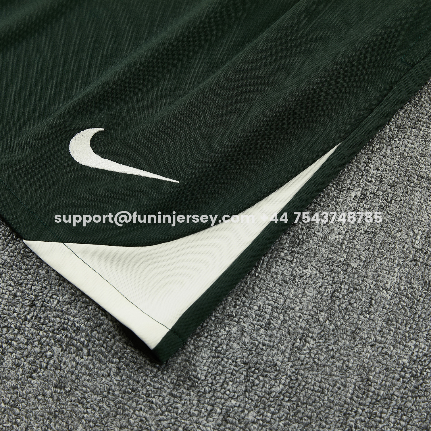 Funinjersey-C.H.E.L.S.E.A 25-26 Short-Sleeve Training Set - Light Gray With Dark Green Accents Top & Dark Green Pants
