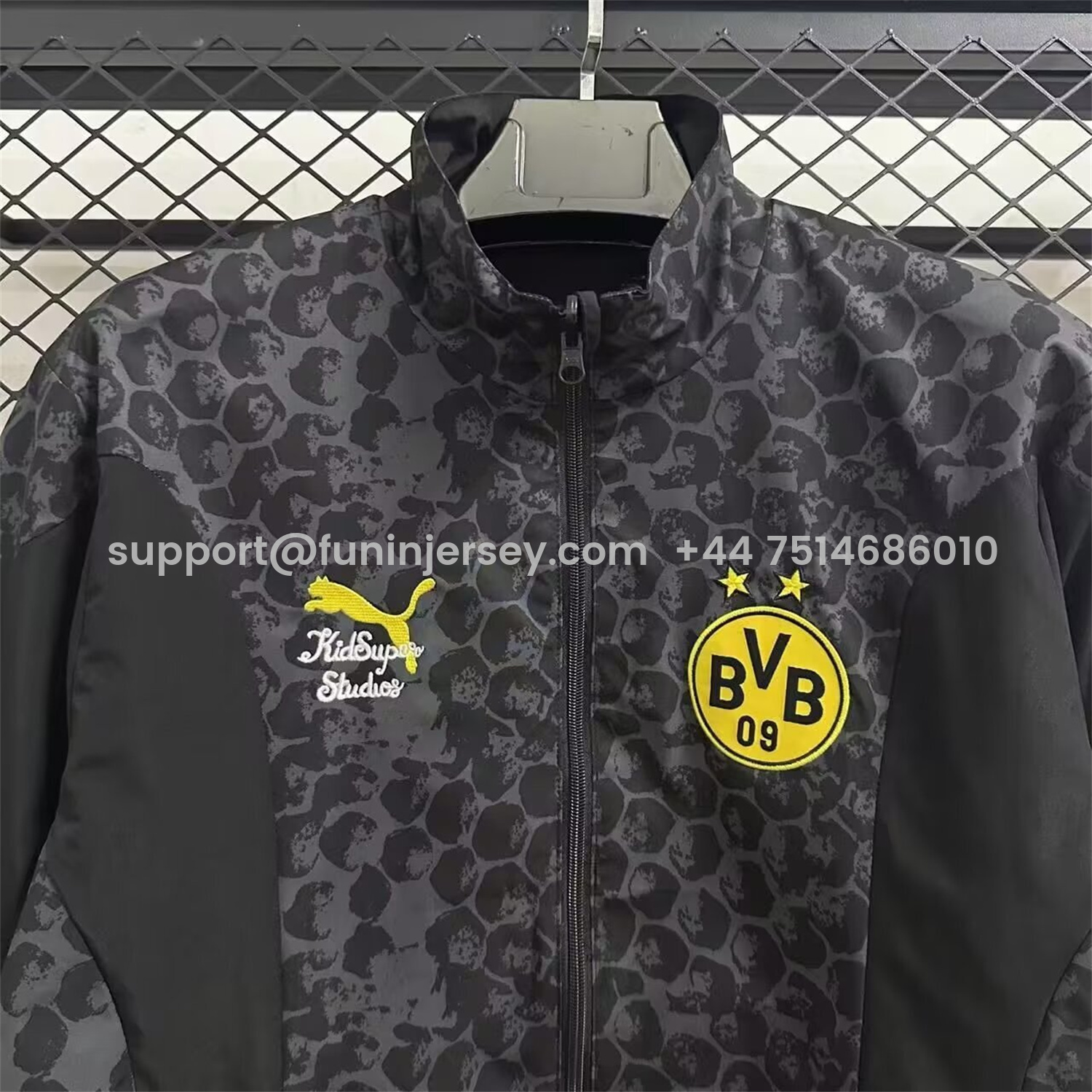 Funinjersey-Dortmund 25-26 Black and Gray Double-Sided Training Windbreaker Jacket