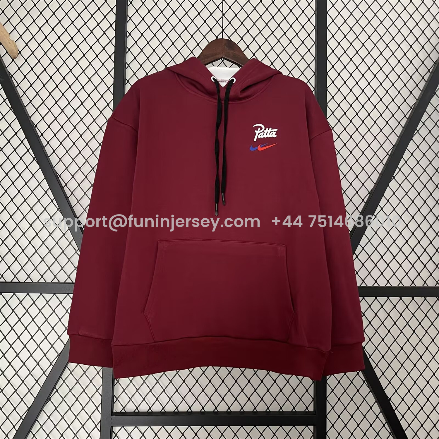 Funinjersey-Barcelona x Patta 25-26 Red Unisex Pullover Hoodie