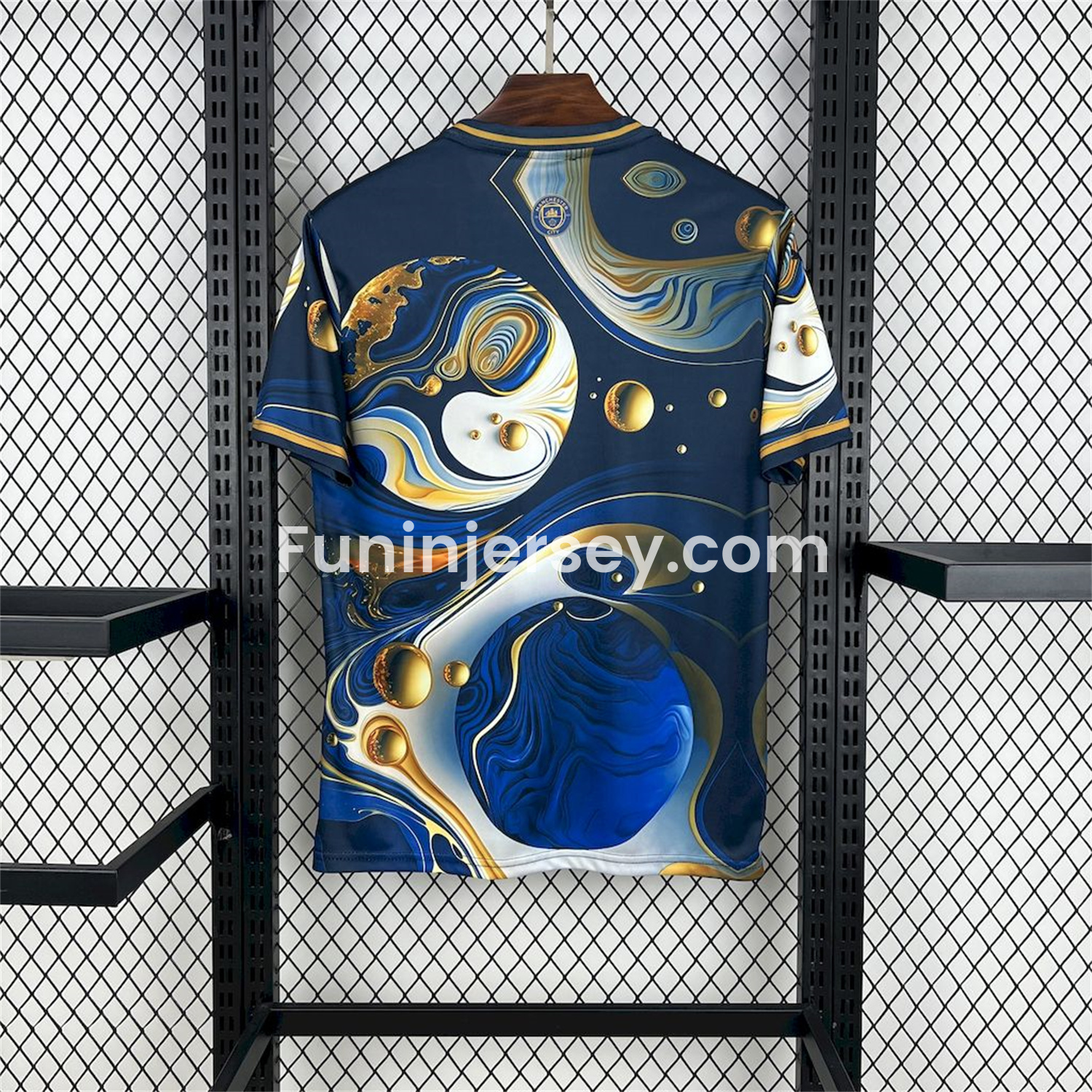 Funinjersey-Manchester City 25-26 Blue Golden Fan-designed Special Edition Jersey - Fans Version