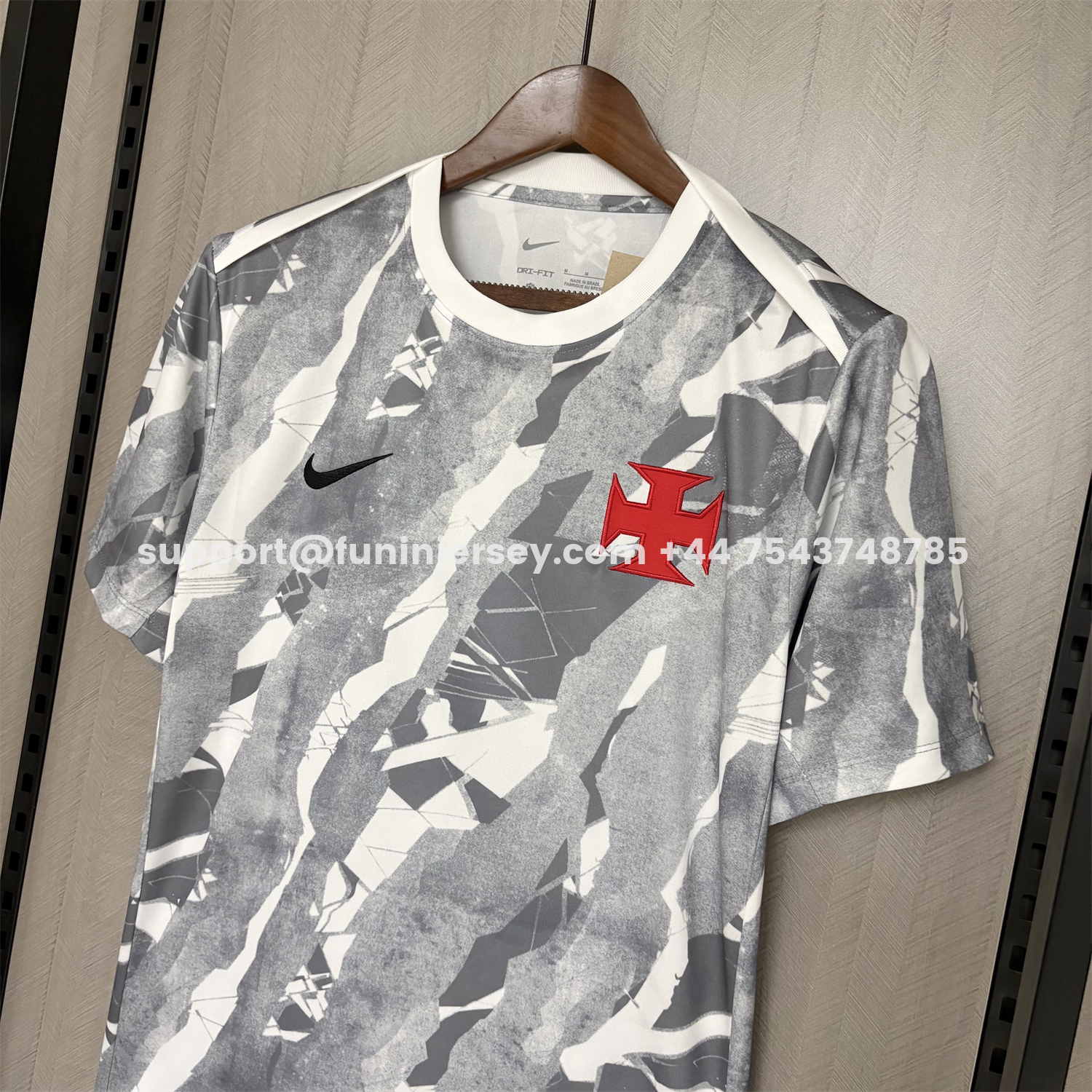 Funinjersey-Vasco da Gama 26-27 Grey Pre-Match Training Jersey - Fans Version