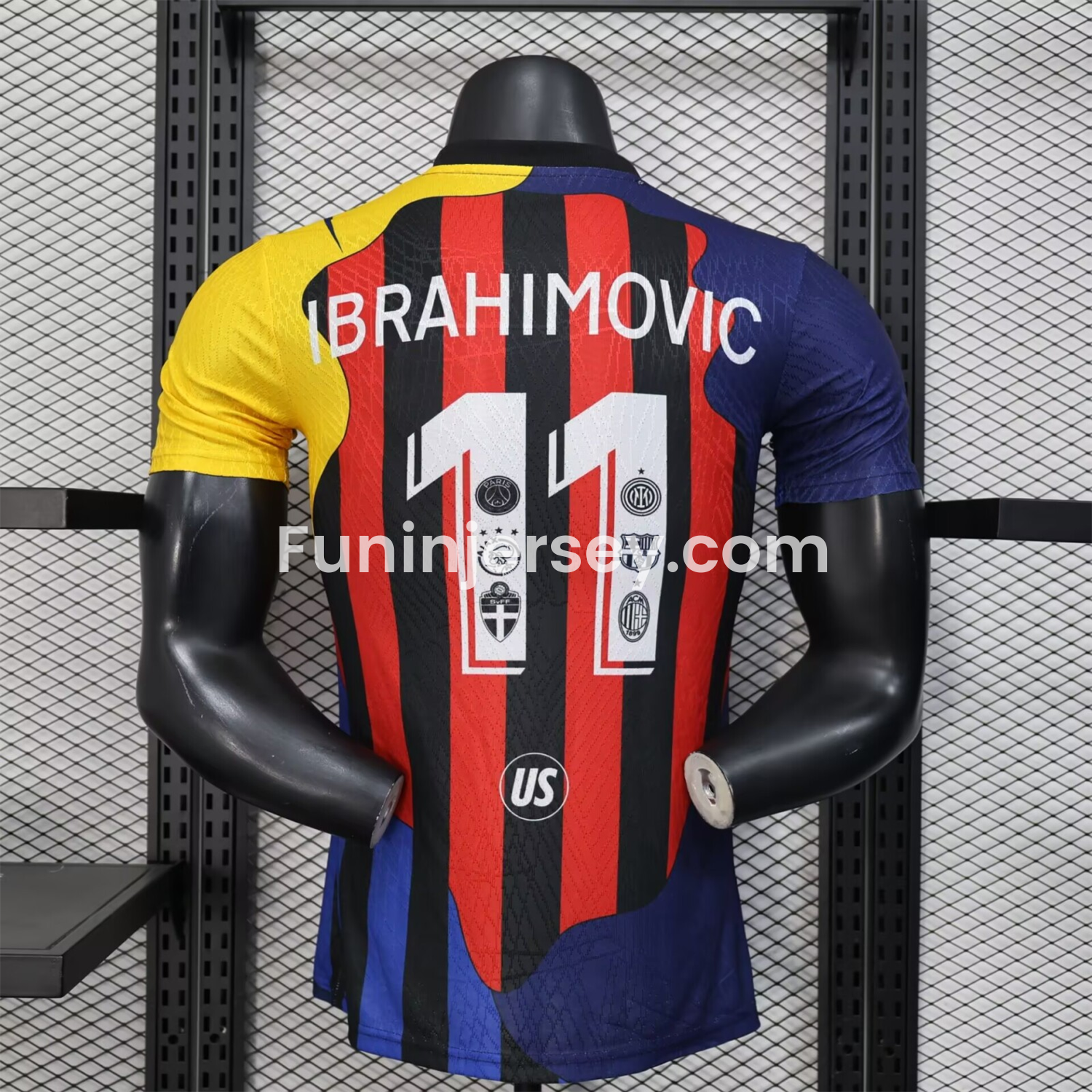 Funinjersey-Zlatan Ibrahimović Career Commemorative Jersey - Player Version - AC Milan Inter Milan Barcelona Ajax Paris Saint-Germain PSG Sweden