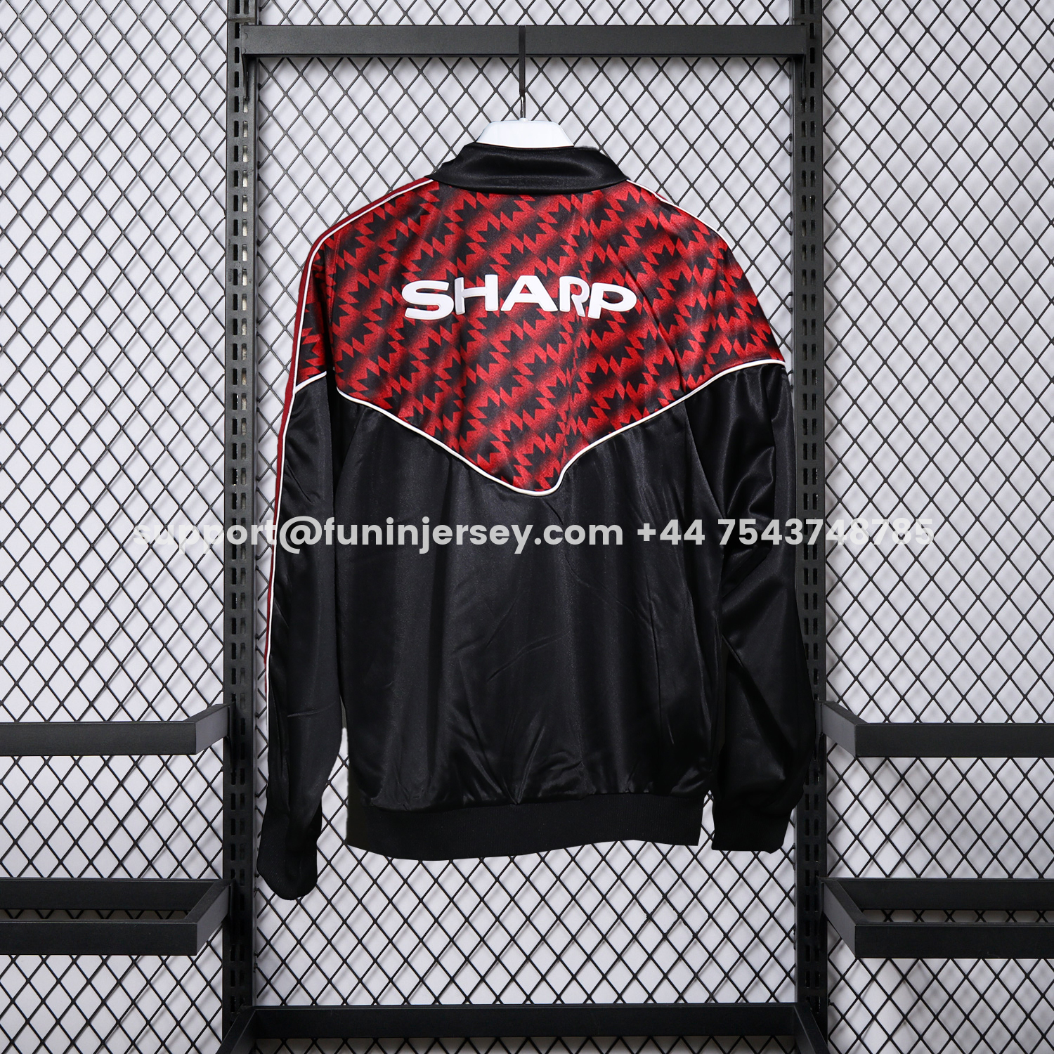 Funinjersey-Manchester United 25-26 Training Set - Red Black Top and Black Pants