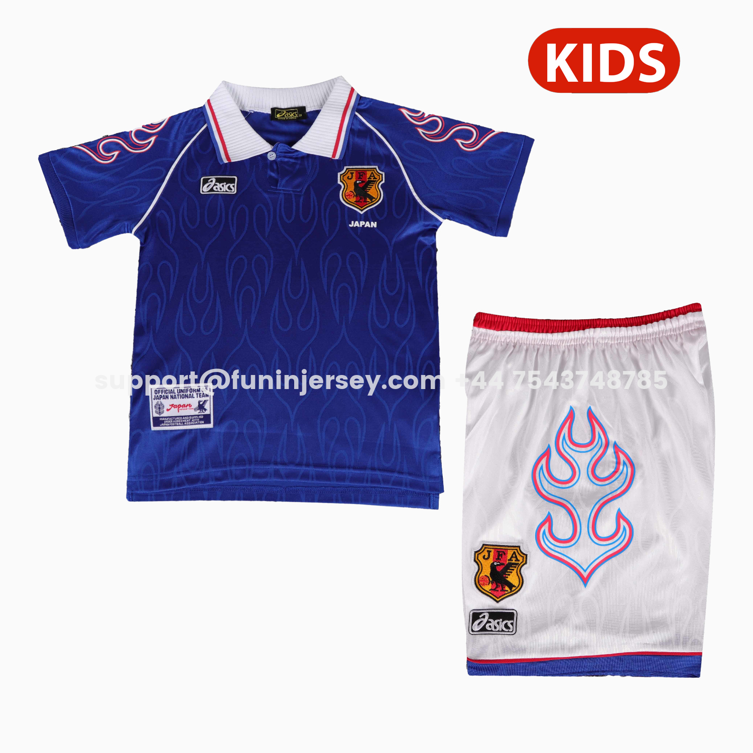 Funinjersey-Retro Japan 1998 Home Kids Kit