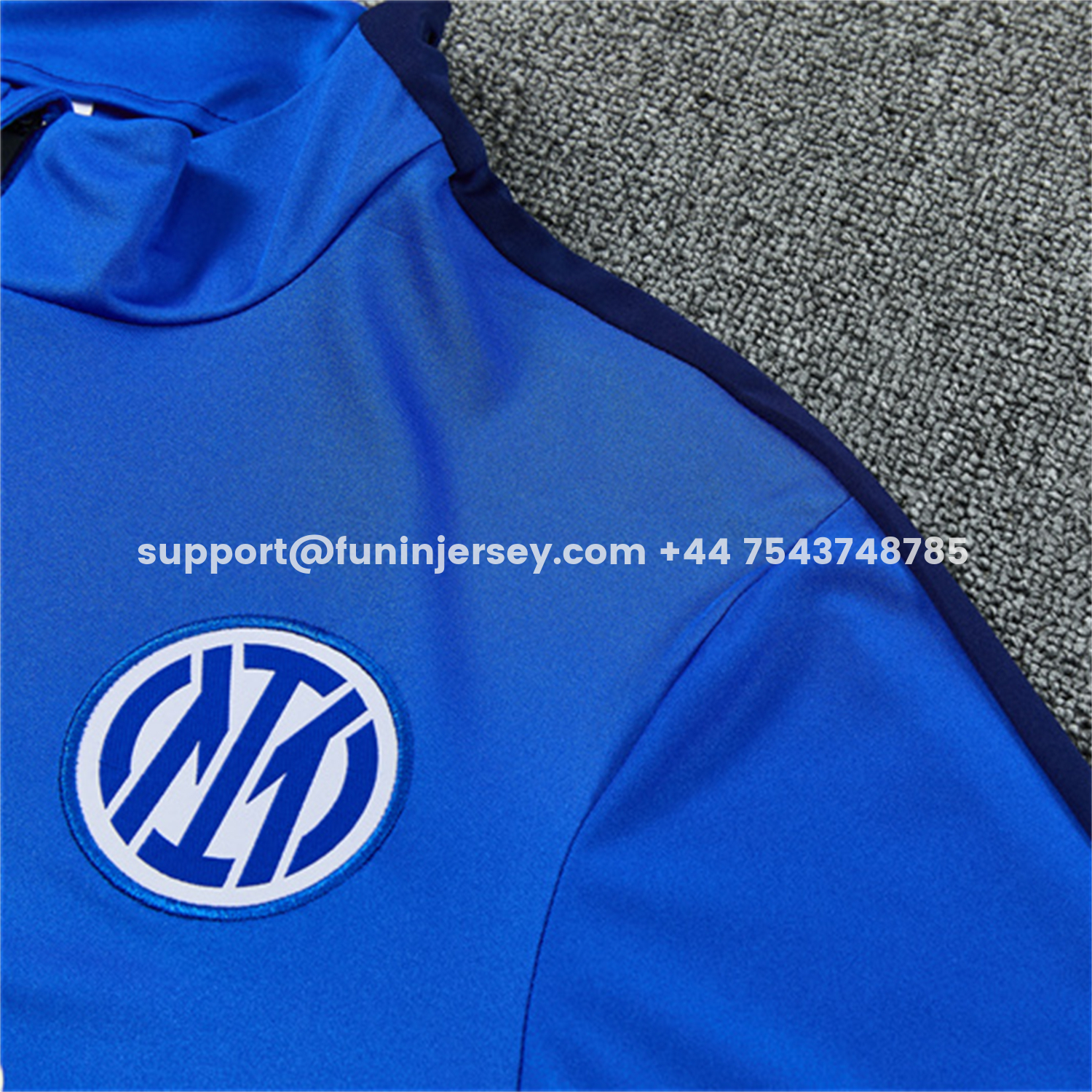 Funinjersey-Inter Milan 26-27 Kids Long Sleeve Training Set - Blue Top & Royal Blue Pants