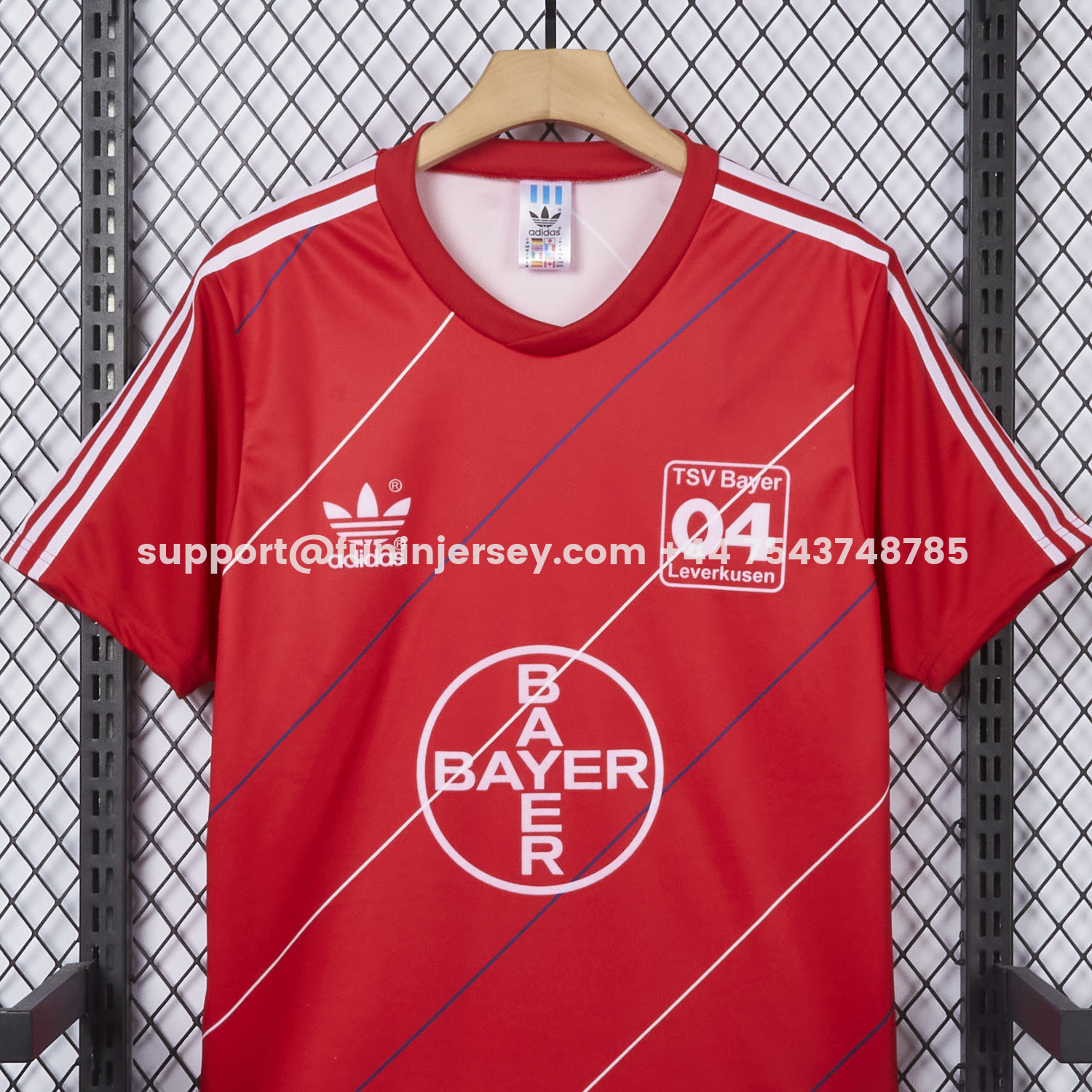 Funinjersey-Retro Bayer 04 Leverkusen 1987-88 Home Red Jersey