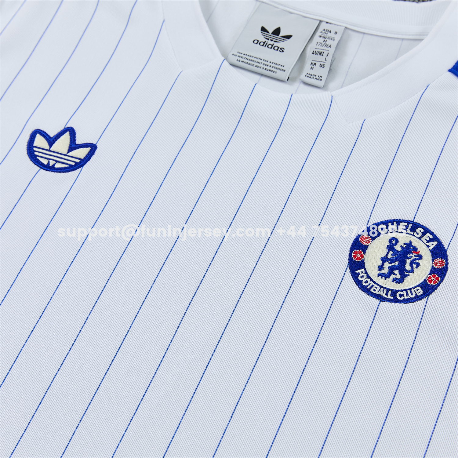 Funinjersey-C.H.E.L.S.E.A 25-26 Retro Style Vest Training Set - White Top & Blue Stripes Pants