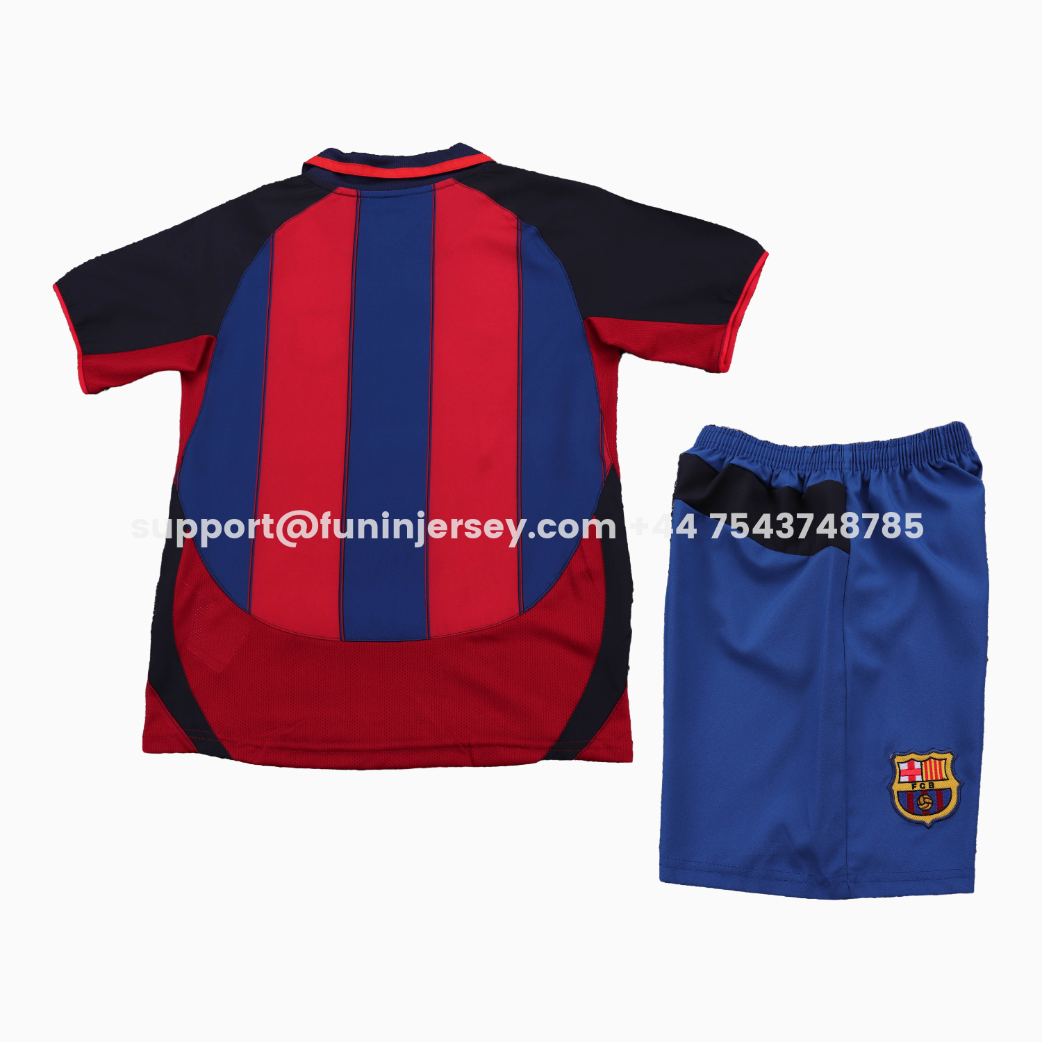 Funinjersey-Retro Barcelona 2003-04 Home Kids Kit
