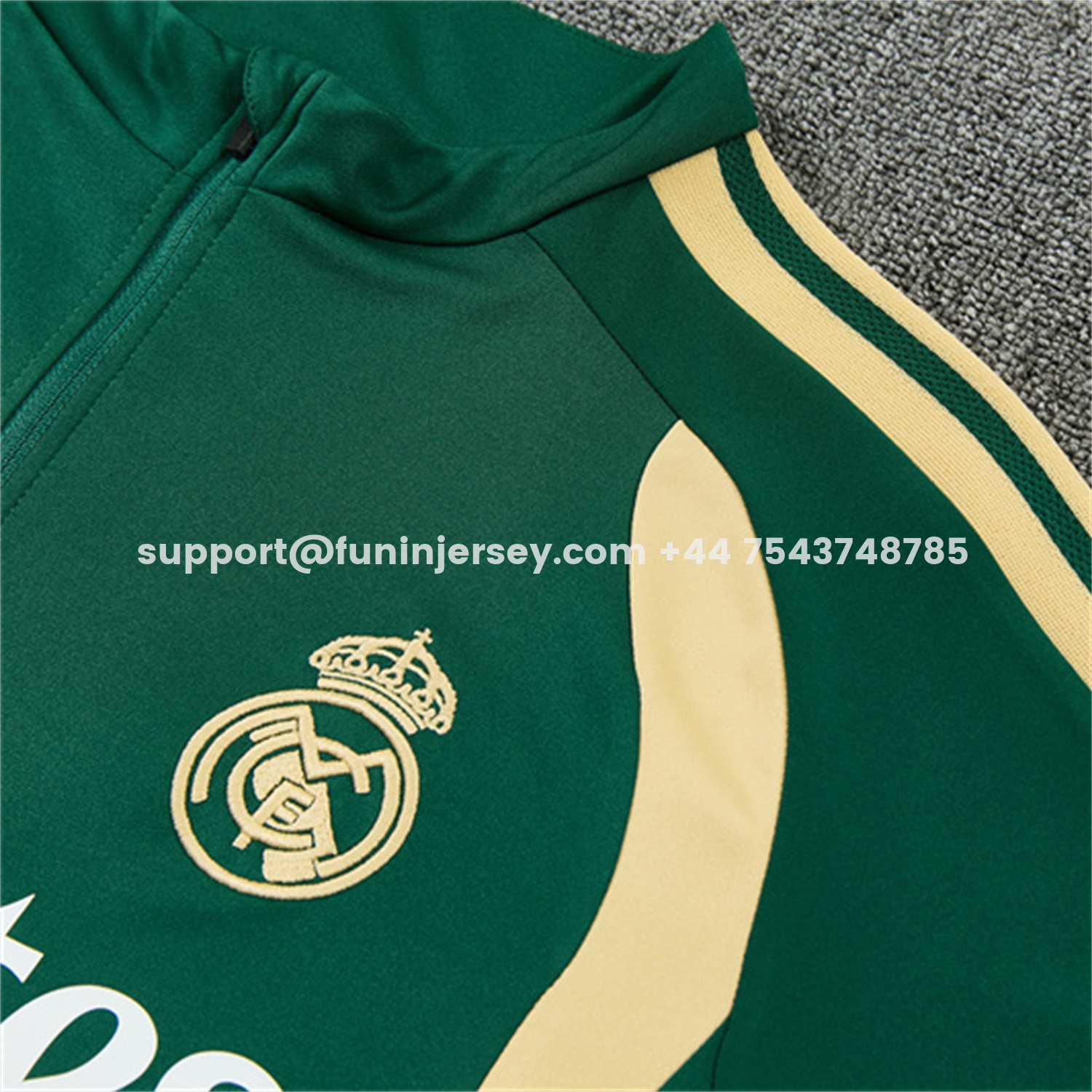Funinjersey-Real Madrid 26-27 Kids Long Sleeves Training Set - Green Top And Green Pants